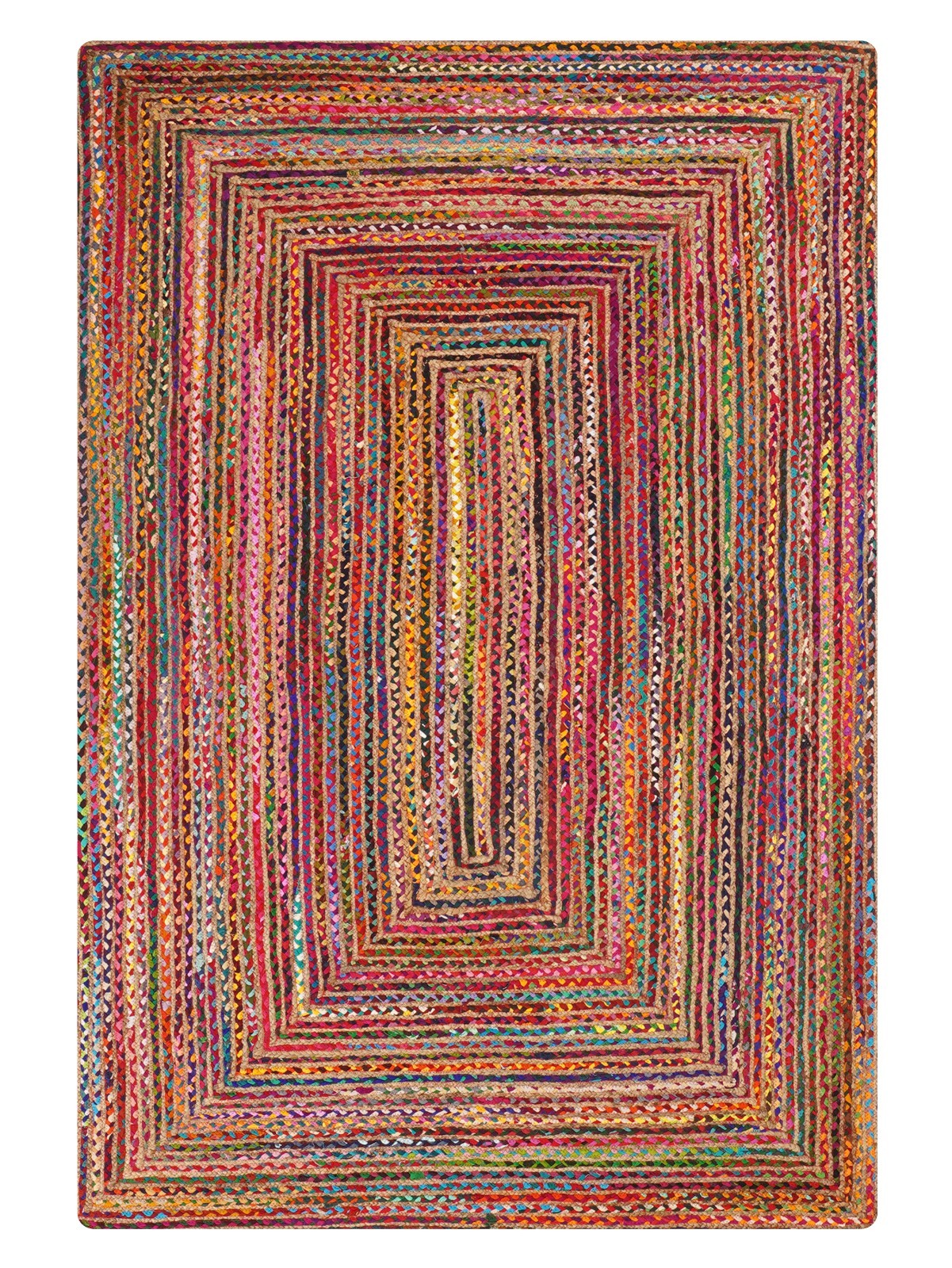 Contemporary Dark Multicolor Hand‑Braided Cotton & Jute Area Rug BBH Homes BBDCJ