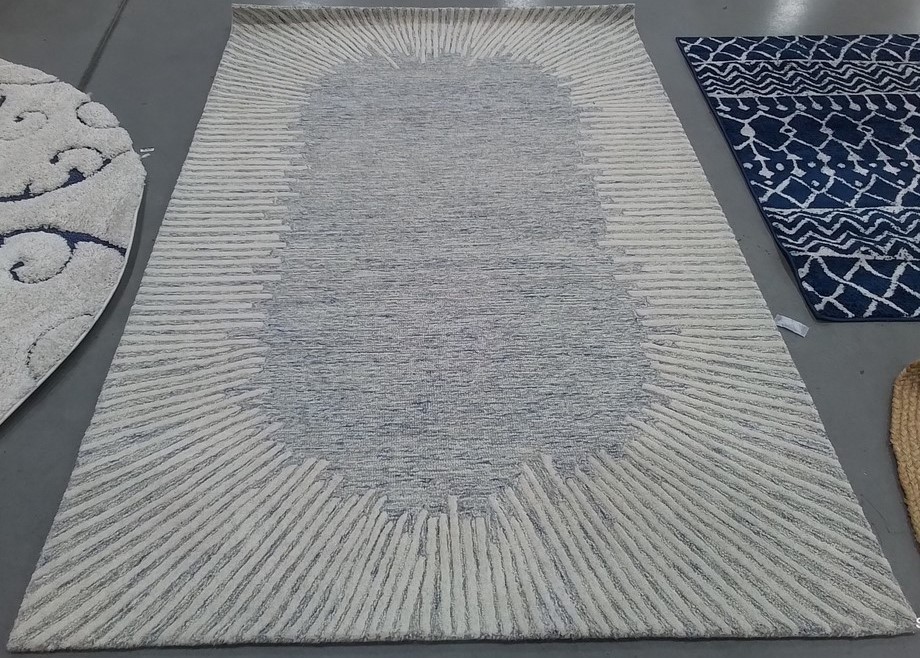 BLUE / IVORY 5′-0″ x 8′-0″ Back Stain Rug, Reduced Price 1172806010 ABT478M-5