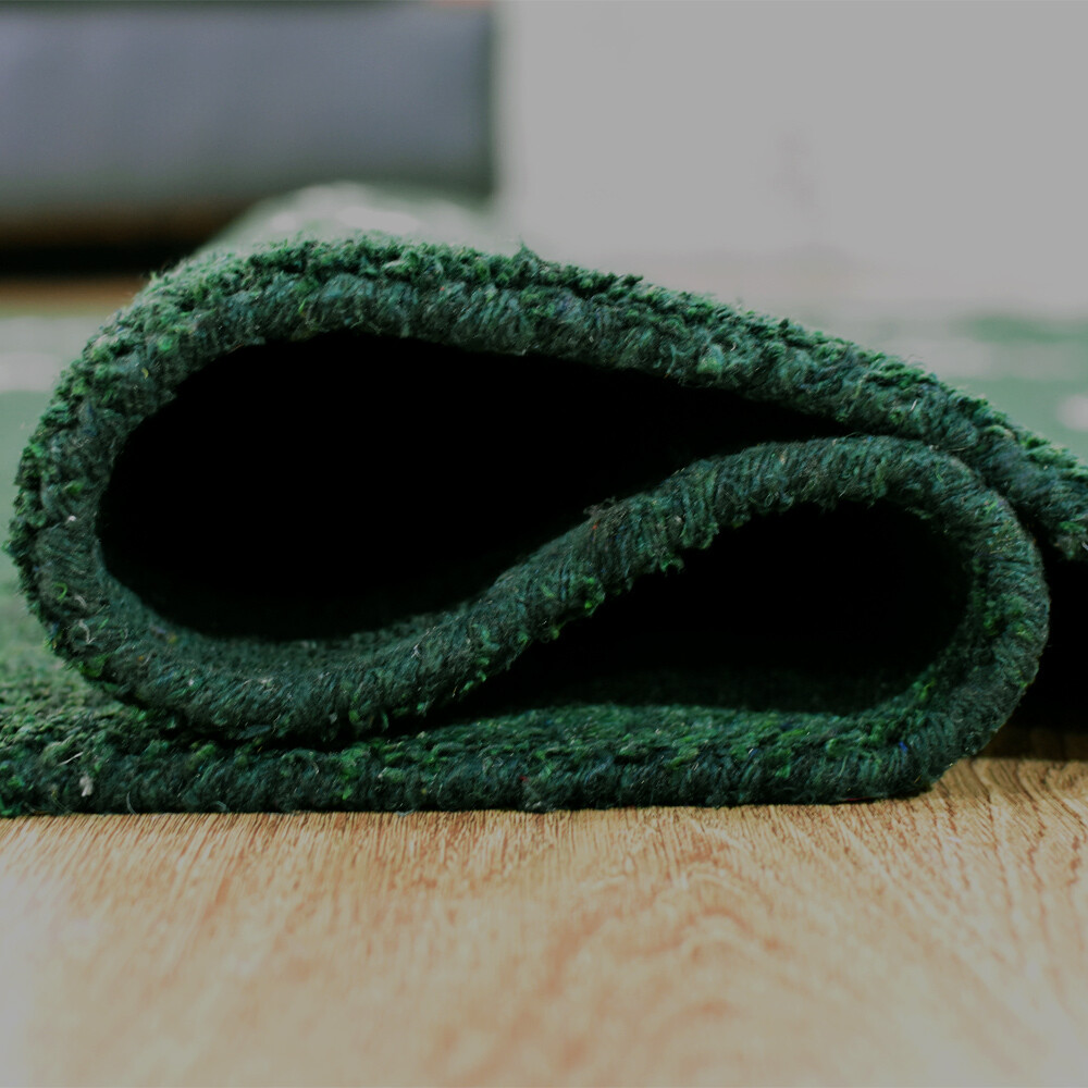 Hand Knotted Loom Silk Mix Area Rugs Contemporary Dark Green White BBH Homes LSM