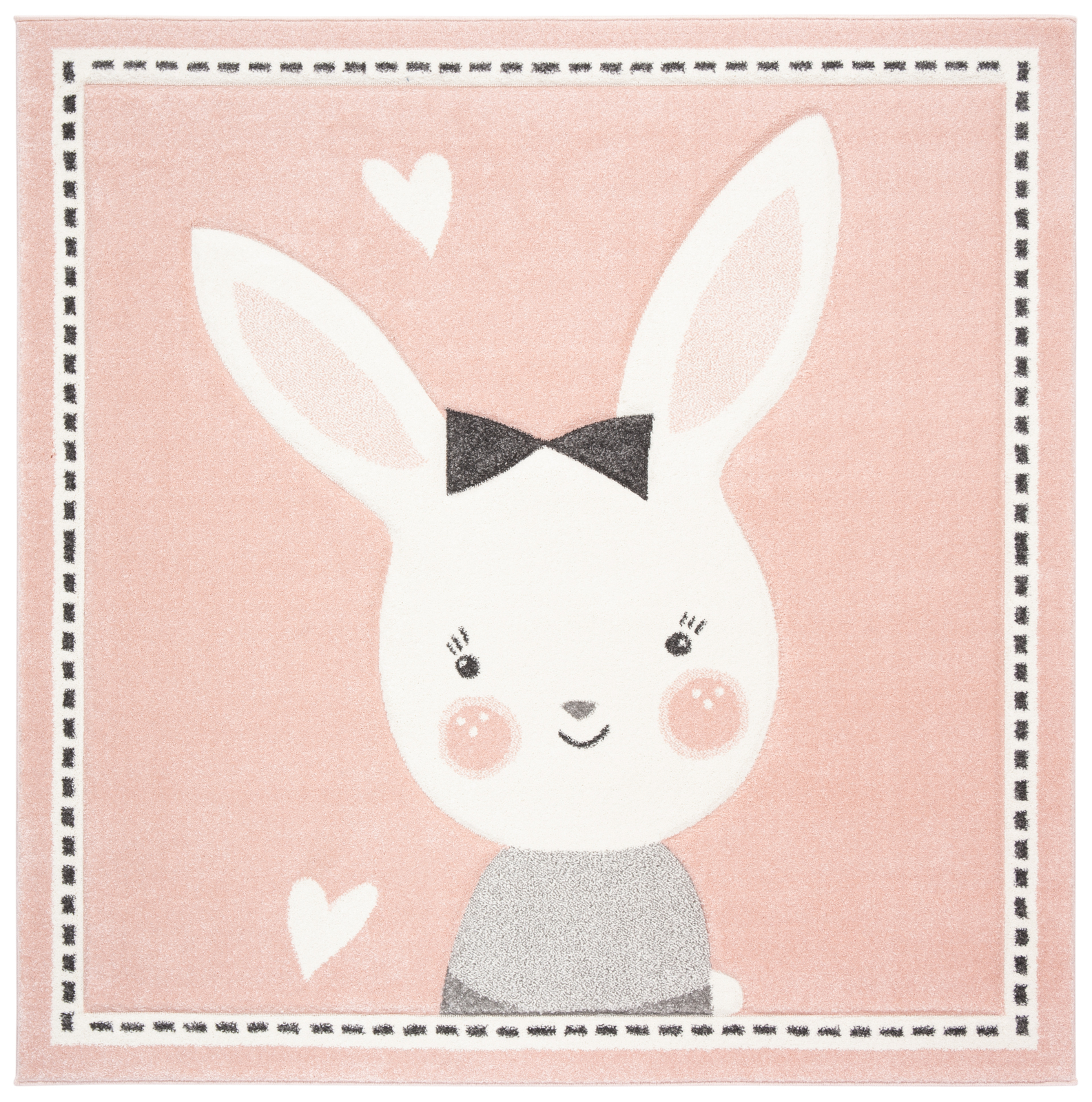 Safavieh Carousel Kids PINK / IVORY 4′ X 4′ Square Area Rug – CRK166P-4SQ