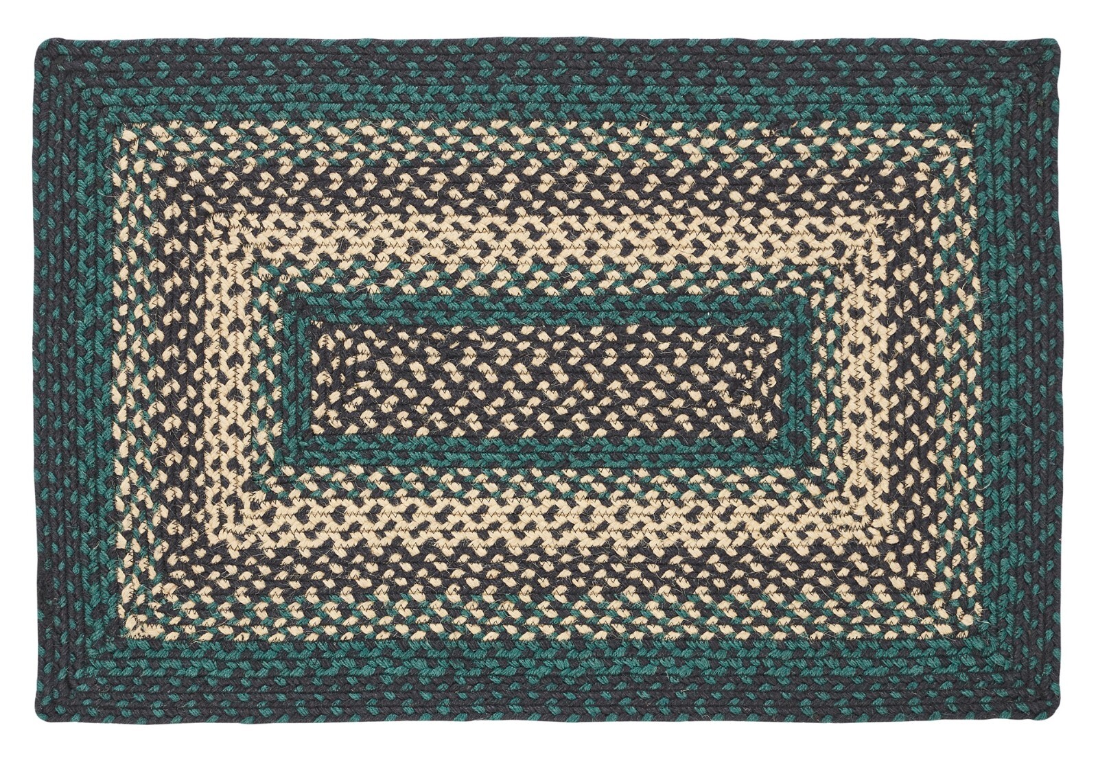 Eco-Friendly Rectangle Braided Rug Green Country Farmhouse Nonslip Pine Grove