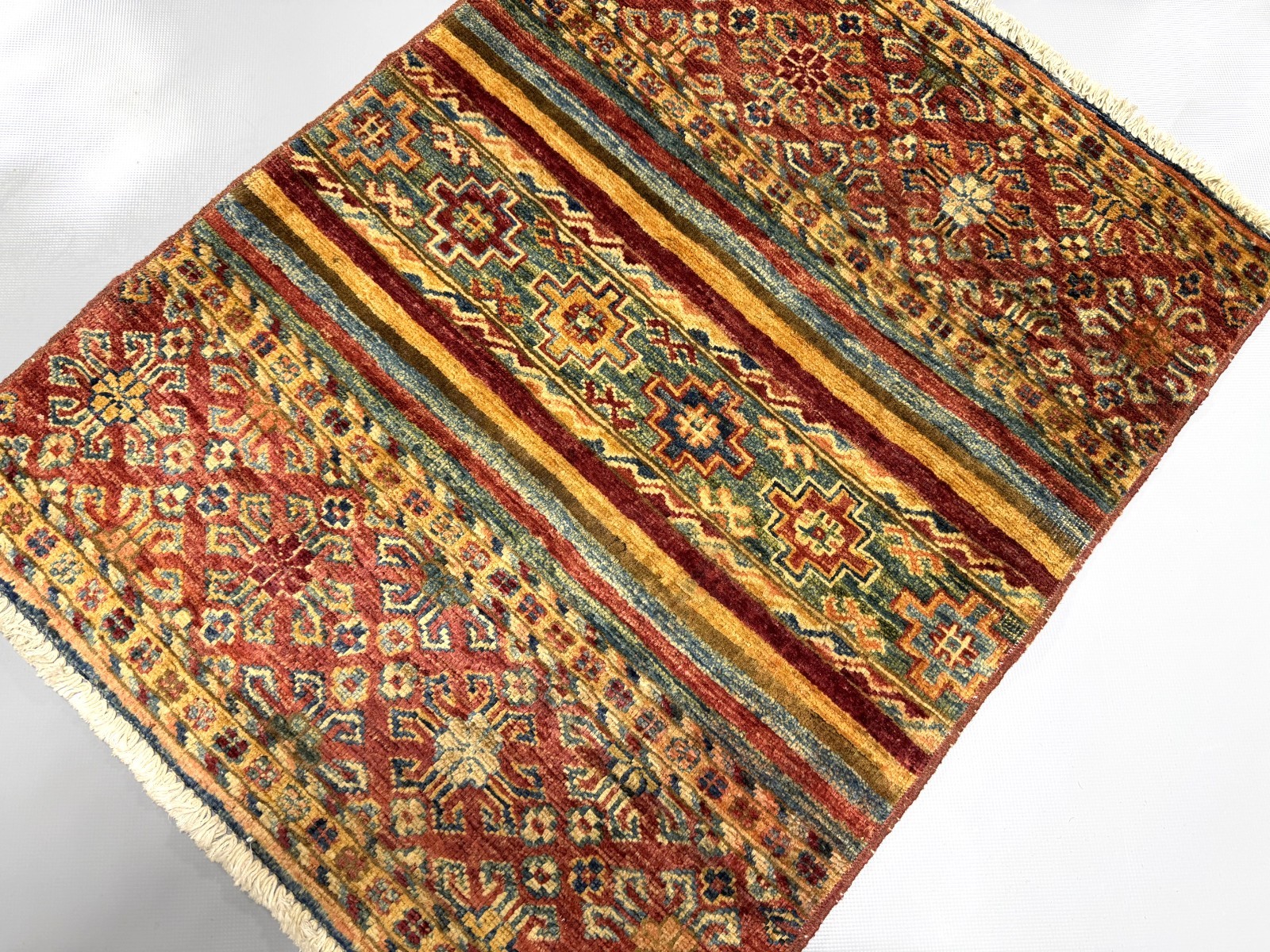 2’2 x 2’10 Ft Elegant Afghan Chobi Rug Handmade Tribal Kazak Carpet Colorful Rug
