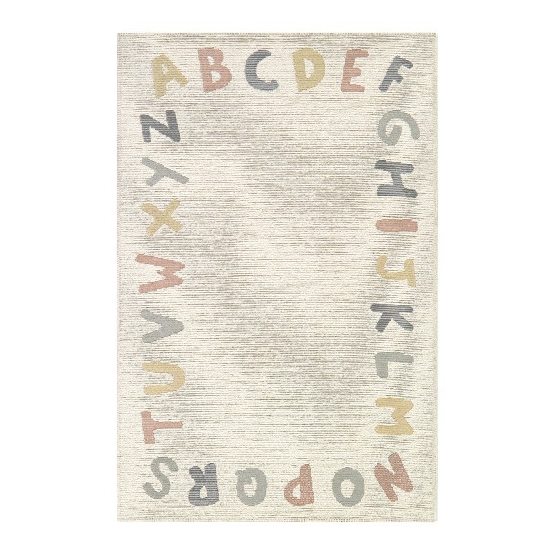 Alphabet Indoor Rug Soft Low Pile Stain Resistant Durable Non-Shedding New