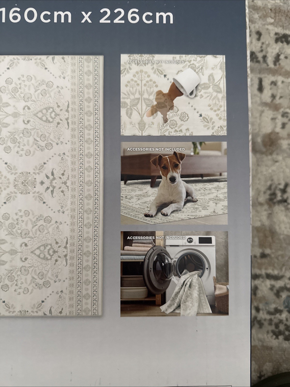 New Wyatt & Ash Machine WASHABLE Indoor Area Rug, Zinna 5ft 3in x 7ft 5in