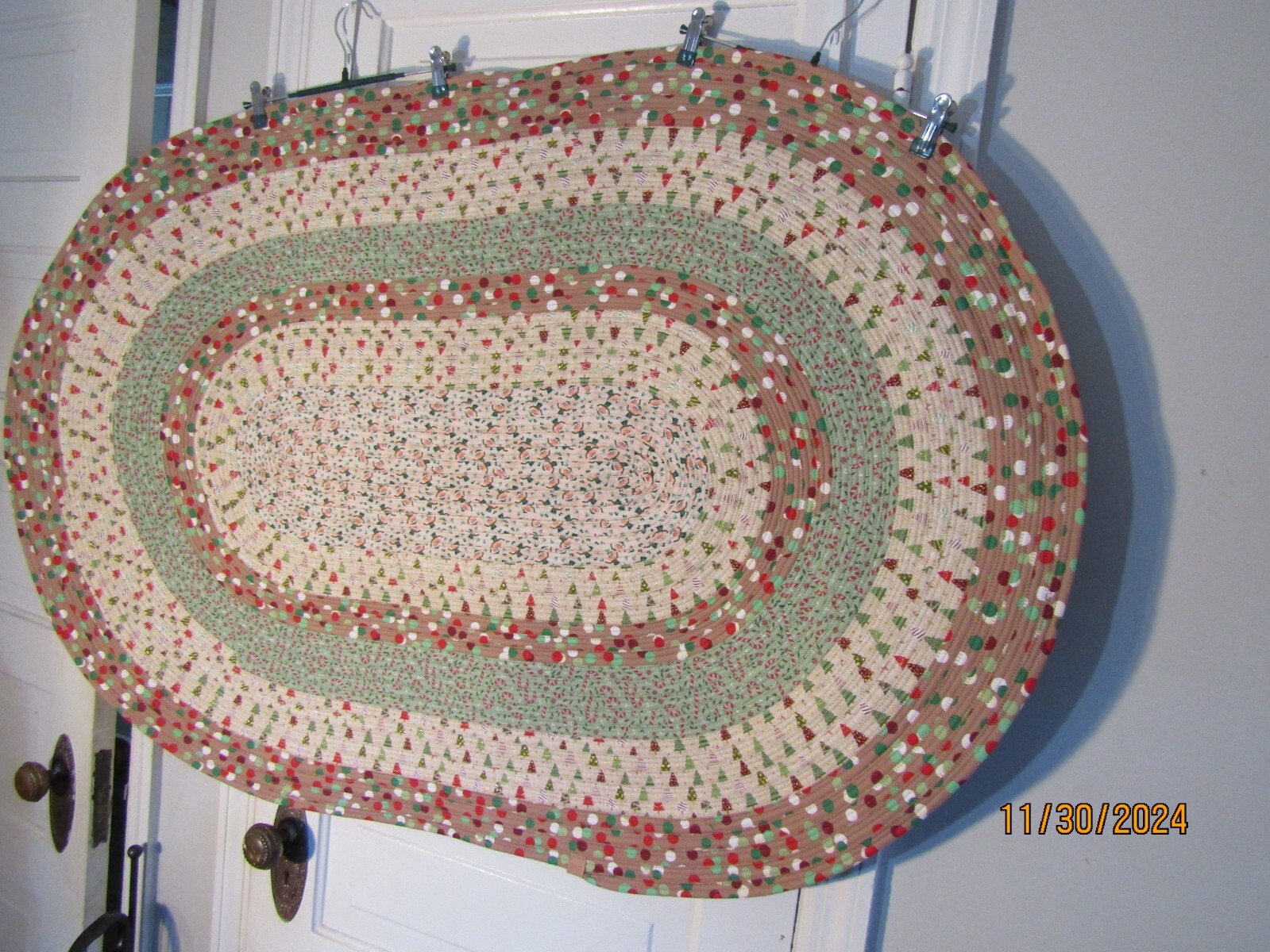 Jelly Roll Rug XMAS Gingerbread Handmade 34″x51″