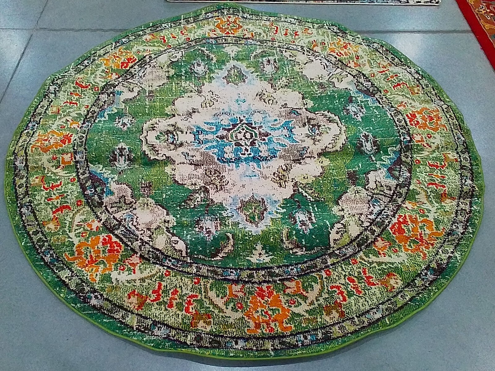 F GREEN / LT BLUE 6′-7″ x 6′-7″ Flaw in Rug, Reduced Price 1172773513 MNC243F-7R