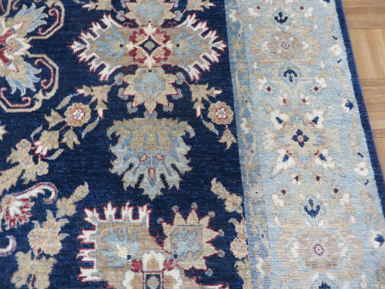 6 X 9’3 Hand Knotted Navy Blue Mahal Peshawar Oriental Rug G5127