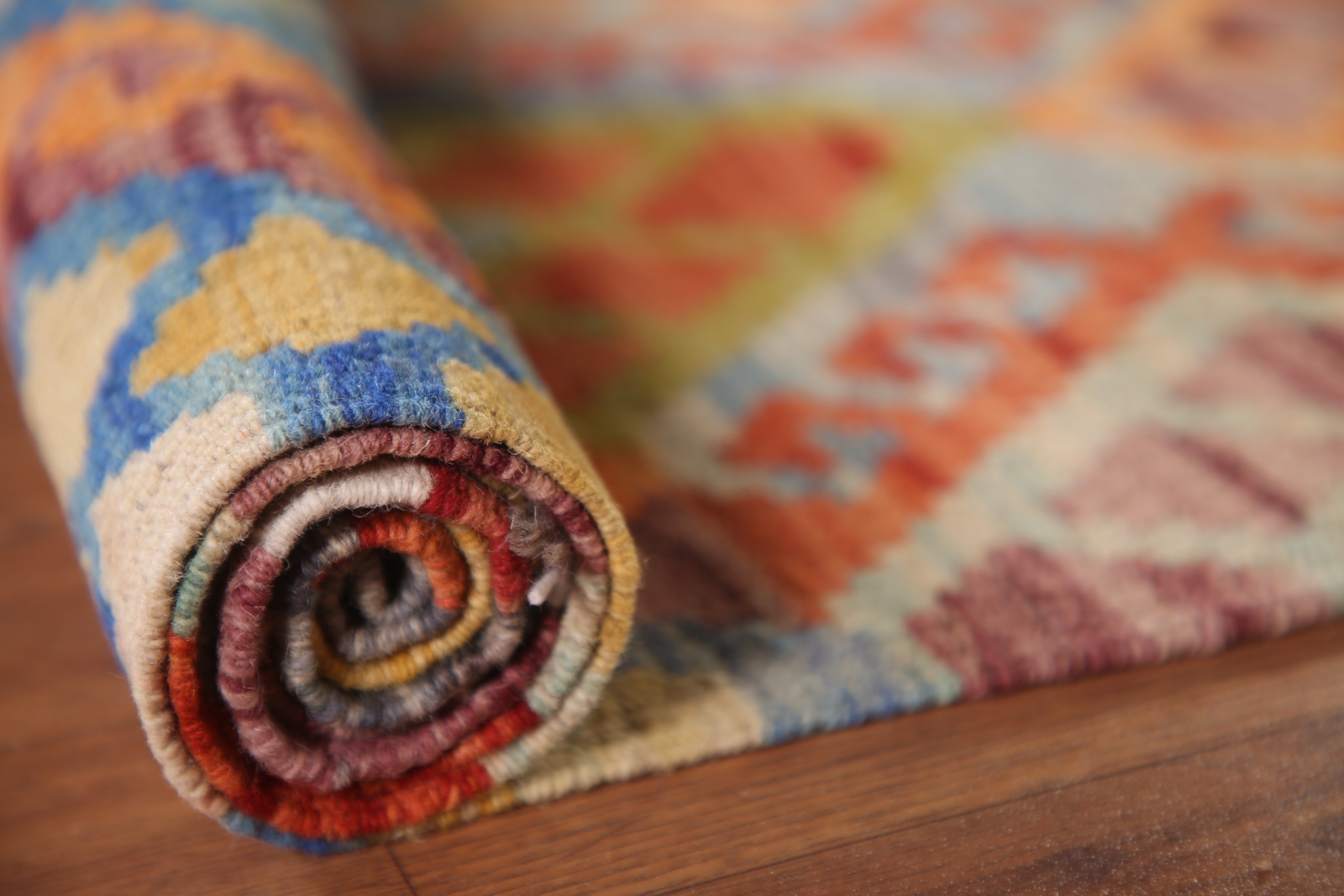 Colorful Kilim Rugs Rectangle Flatweave Pile Wool Kelim Carpets 7×10 ft