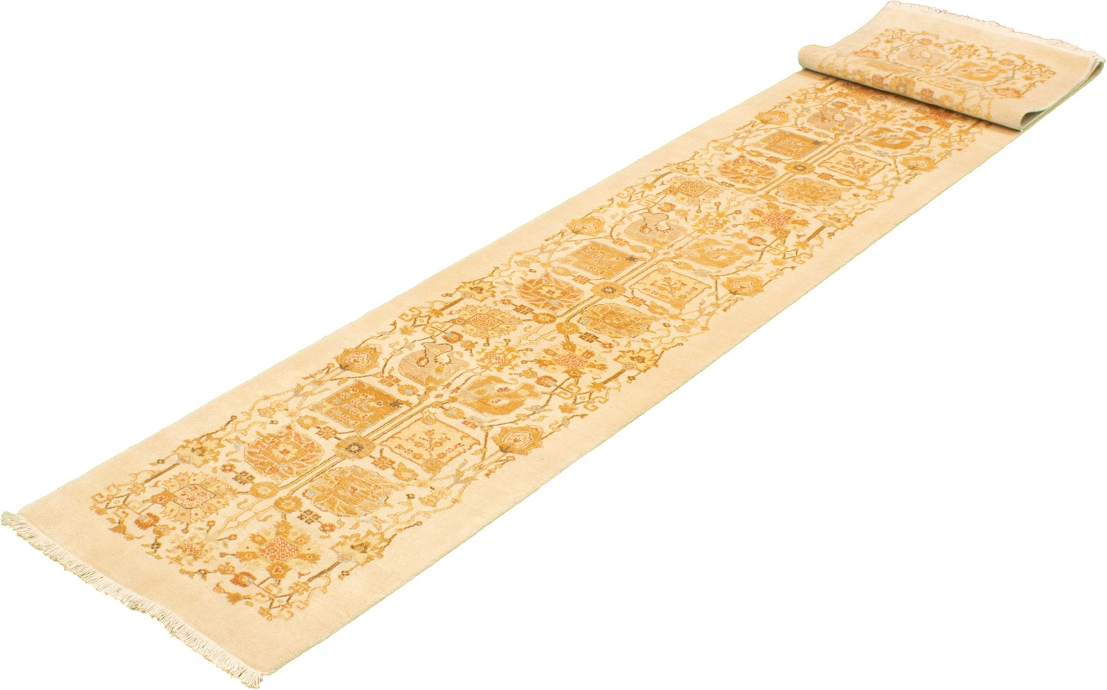 Vintage Hand-knotted Runner Rug 2’6″ x 15’9″ Traditional Oriental Wool Carpet