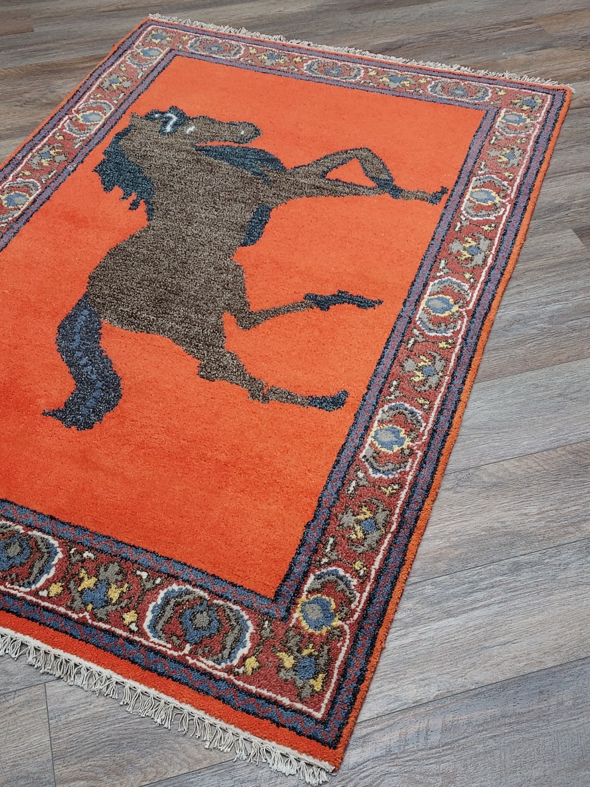Turkish Rug,Turkish Hunting(Tree Of Life) Bohemian Village Horse Rug, 4×6 Ft