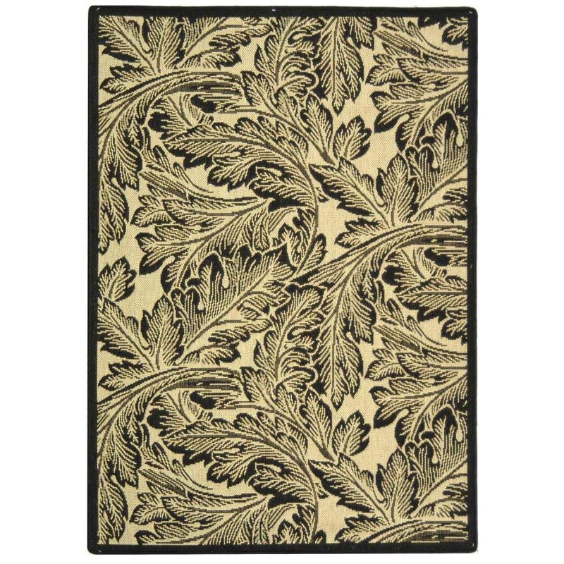 Courtyard Rug Collection Water Resistant Indoor Outdoor Floral Carpet Easy Care
