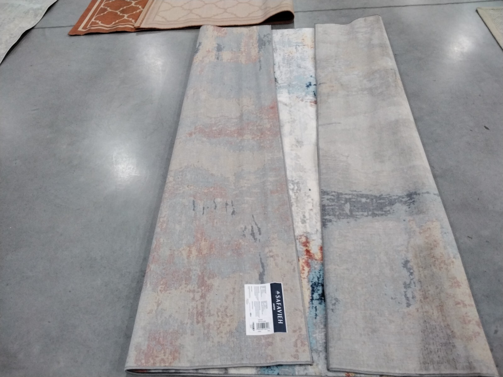 GREY / RED 8′ X 8′ Square Back Stain Rug, Reduced Price 1172738583 JSP101C-8SQ