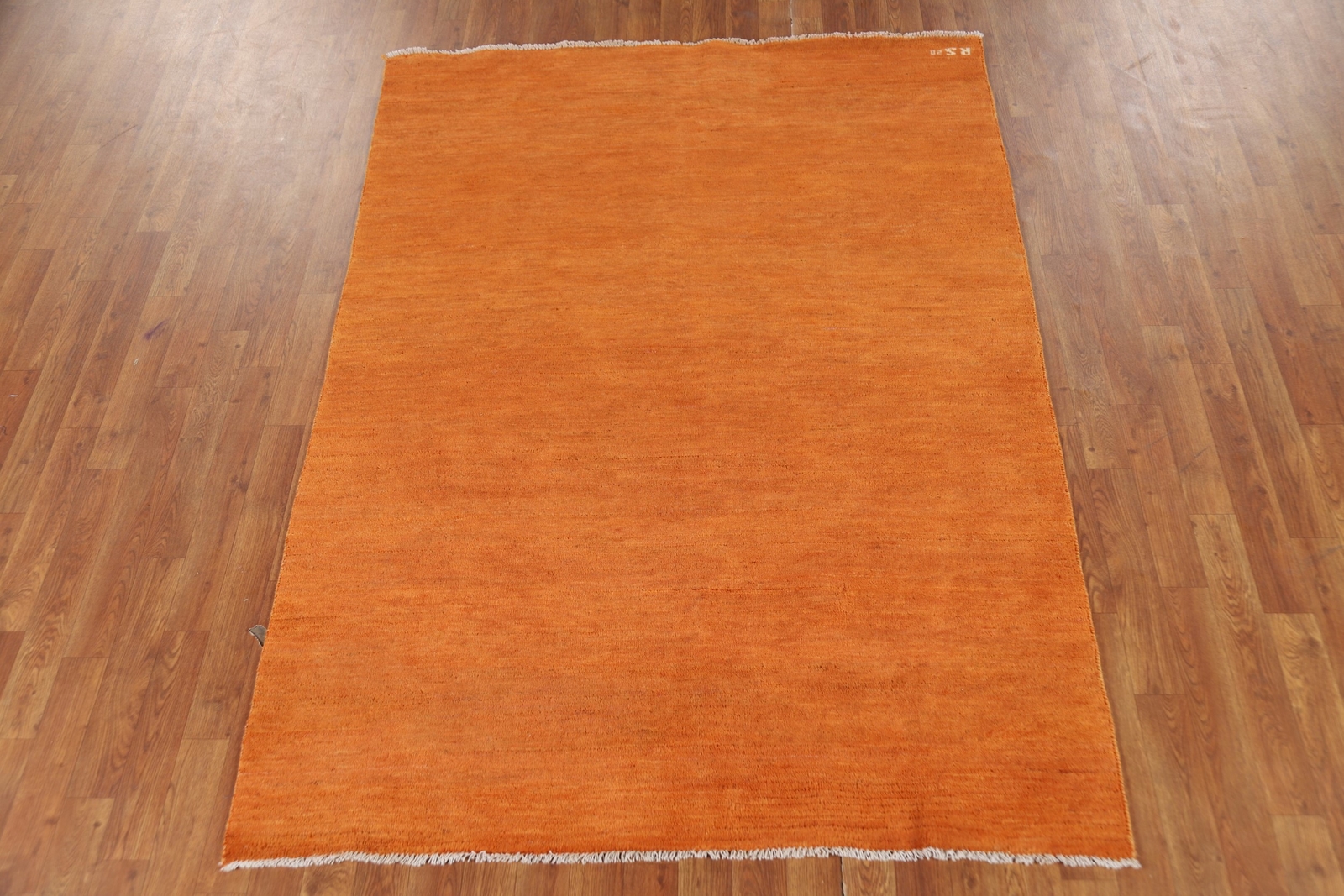 Modern Gabbeh Wool Orange Rug Solid Hand-made Carpet 6′ 7″ x 4′ 8″