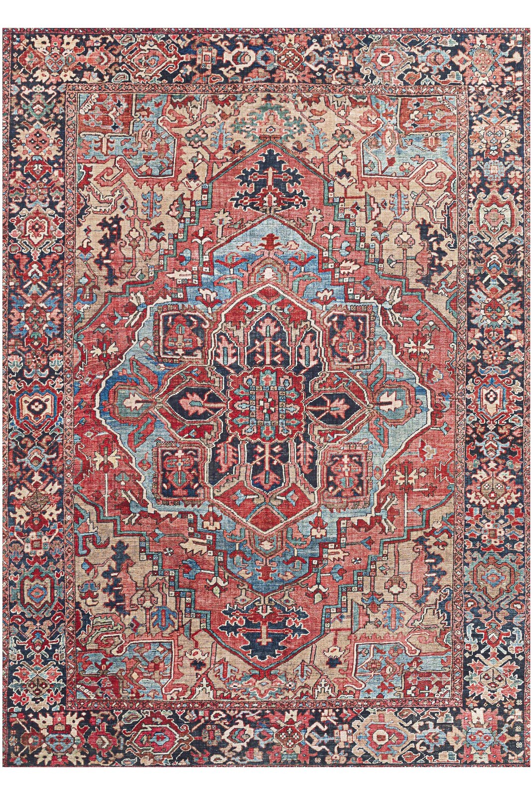 Traditional Vintage-Inspired Brand New Area Rug – Bohemian Style Washable Carpet