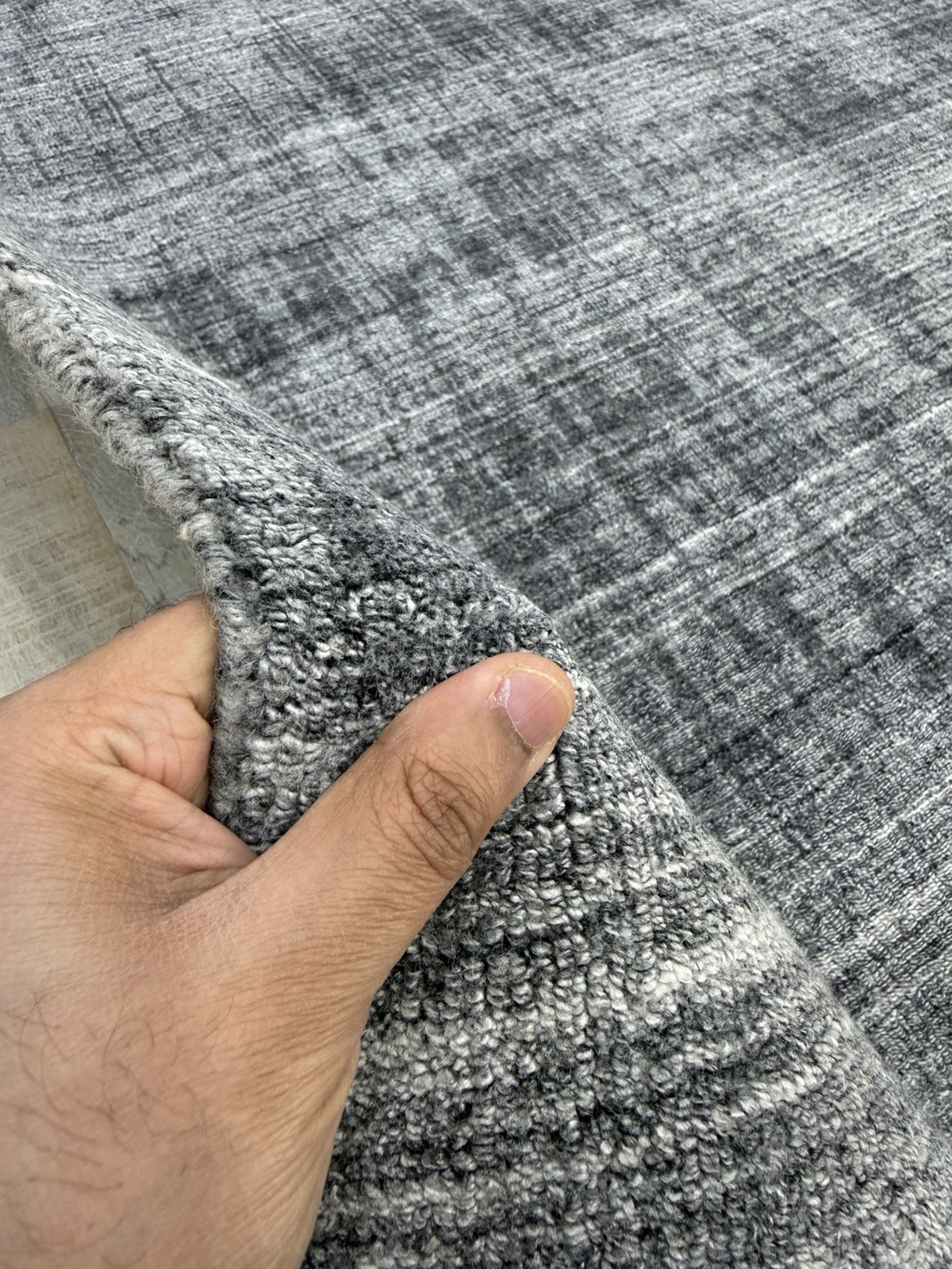 Modern Handmade Wool Rug Loom Knotted Concrete Grey Random Shear 140×200 cm