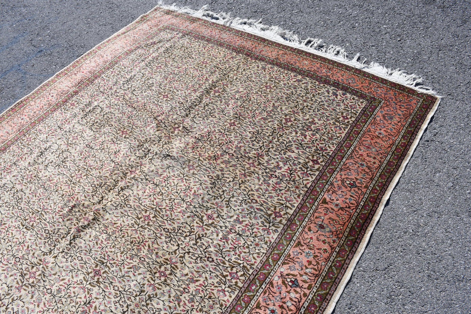 Vintage Turkish Rug 6,46×9,6 ft (197×293 cm), Pink Brown Handmade Rug