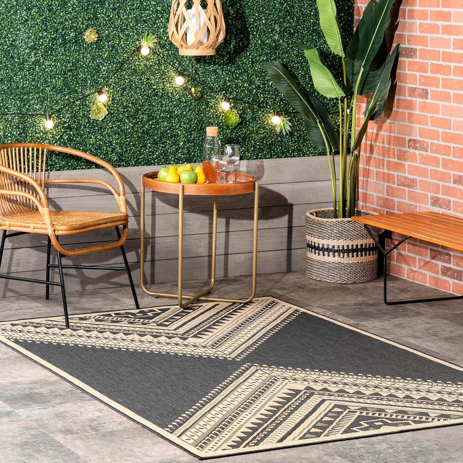 Outdoor Performance Collection Landry Charcoal/Ivory, 8′ X 10′, Soft, High Traff