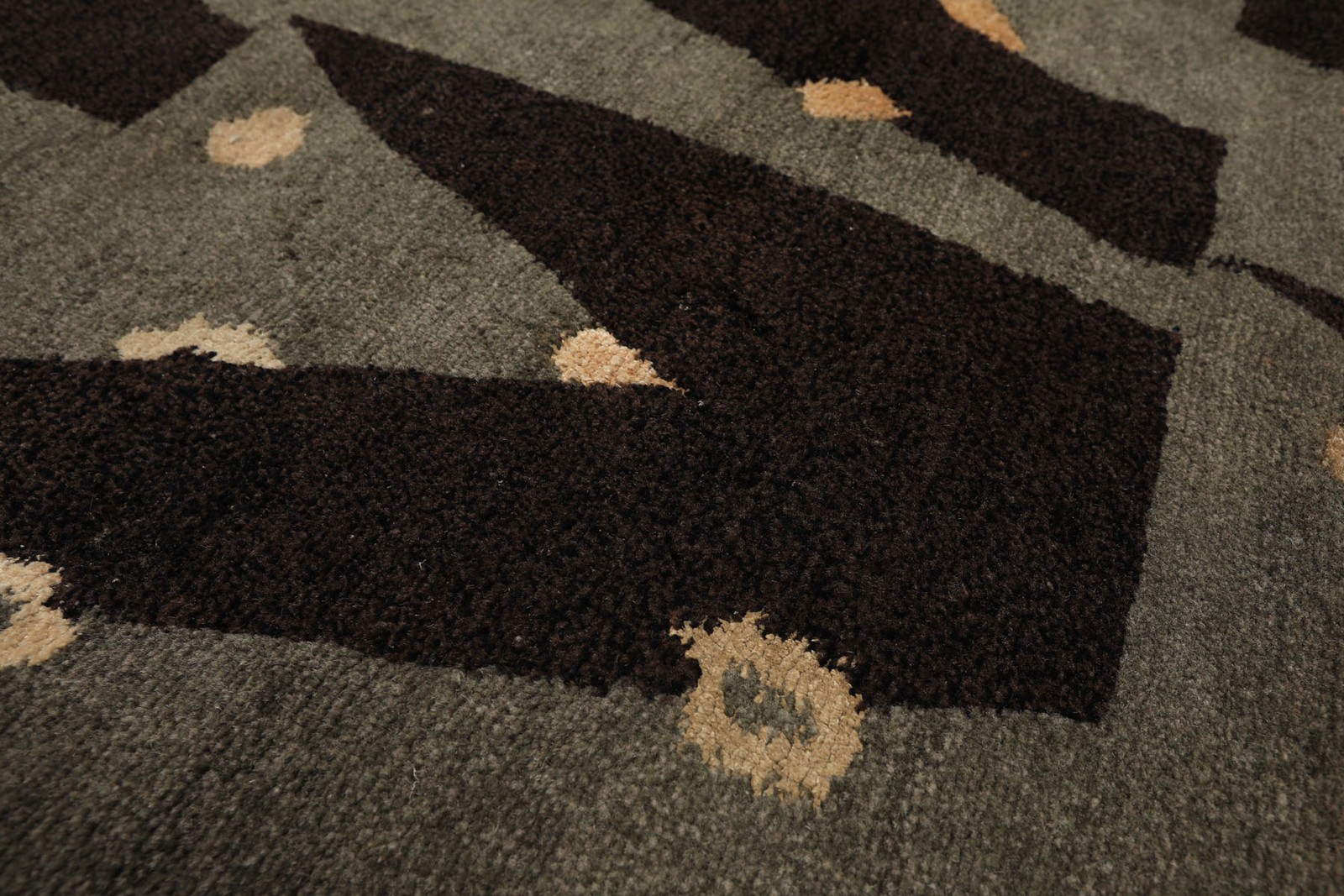 6×9 Tibetano Hand Knotted Wool & Silk Brown Tibetan Modern & Contemporary Rug