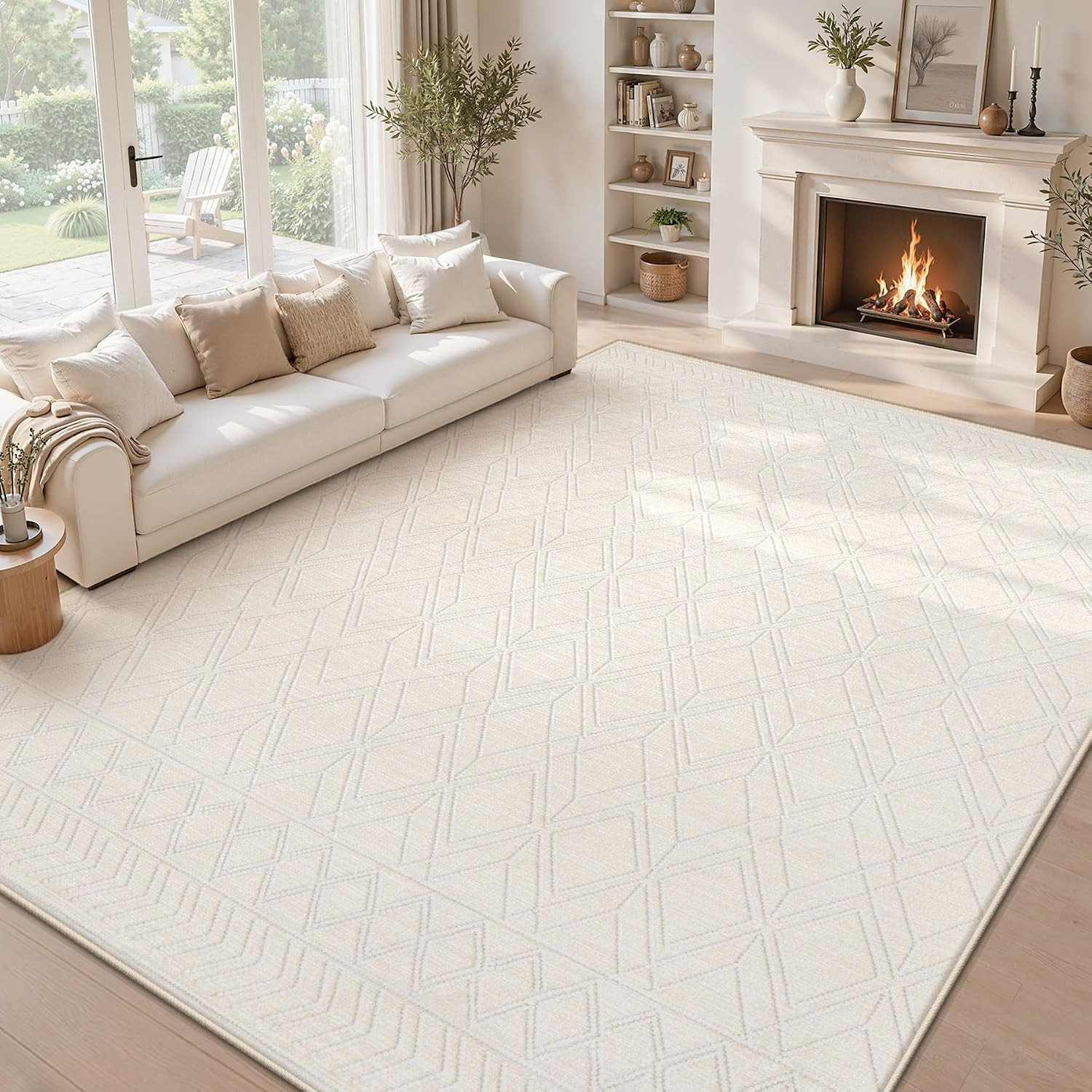 8X10 Area Rugs Washable Rug: Geometric Moroccan Farmhouse Rugs Large Living Room
