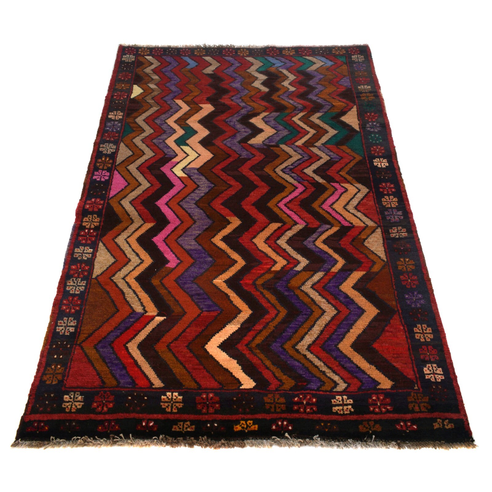Hand Knotted Traditional Afghan Baluchi Bedroom Area Carpet 3′ 9×6′ 1 ft -W27309