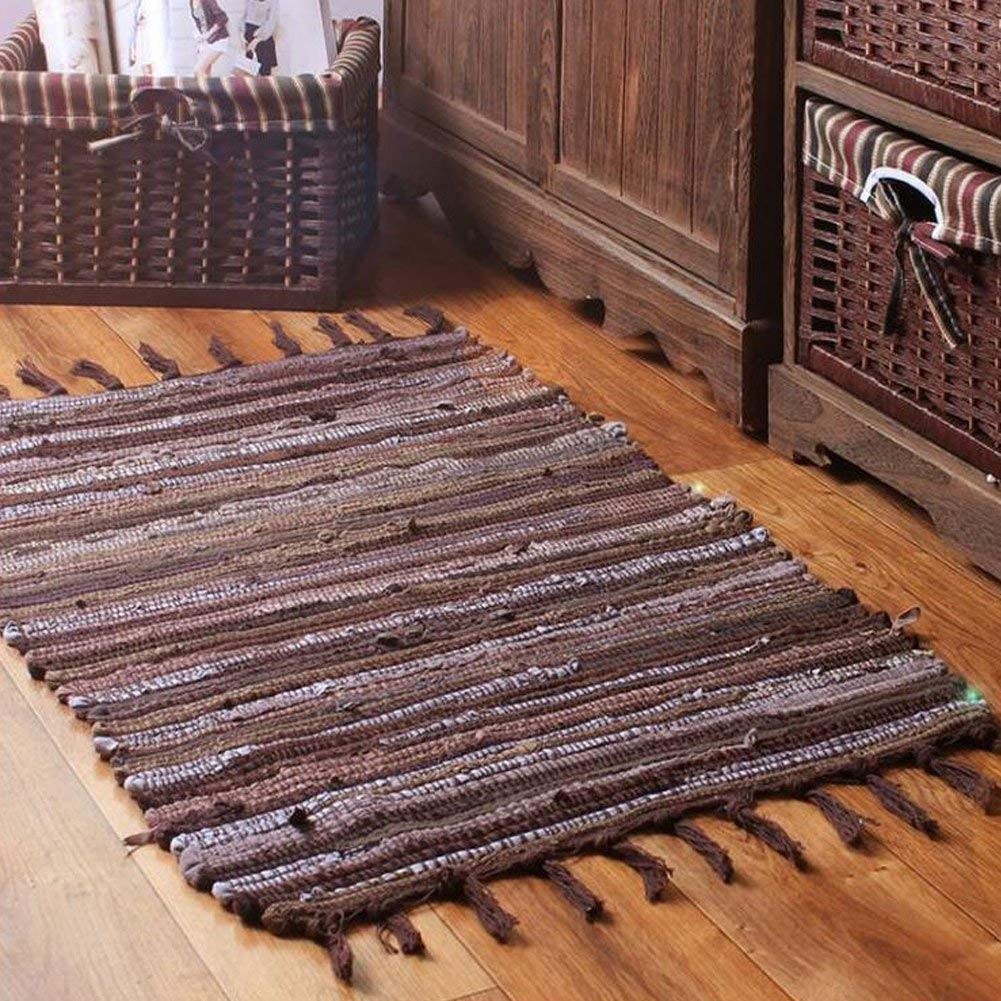 20″ x 31″ Cotton Handmade Reversible Chindi Rag Rugs,Multi Color Hand Woven S…