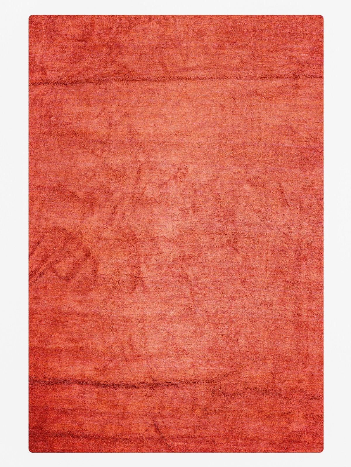 Eco-Friendly Hand Knotted Loom Silk Mix Area Rug Solid Dark Orange BBLSM111