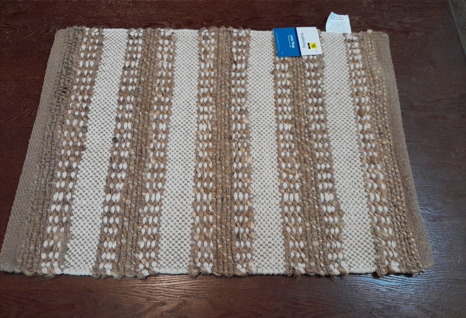 True Living Jute Handwoven Rug 20X30 In NWT