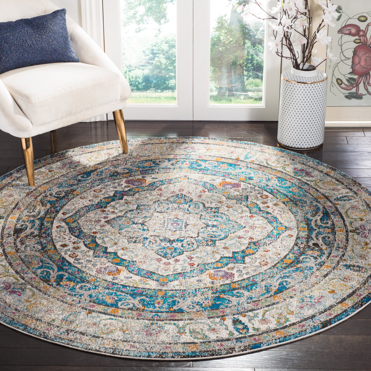 SAFAVIEH Aria Collection ARA106E Creme / Red Rug