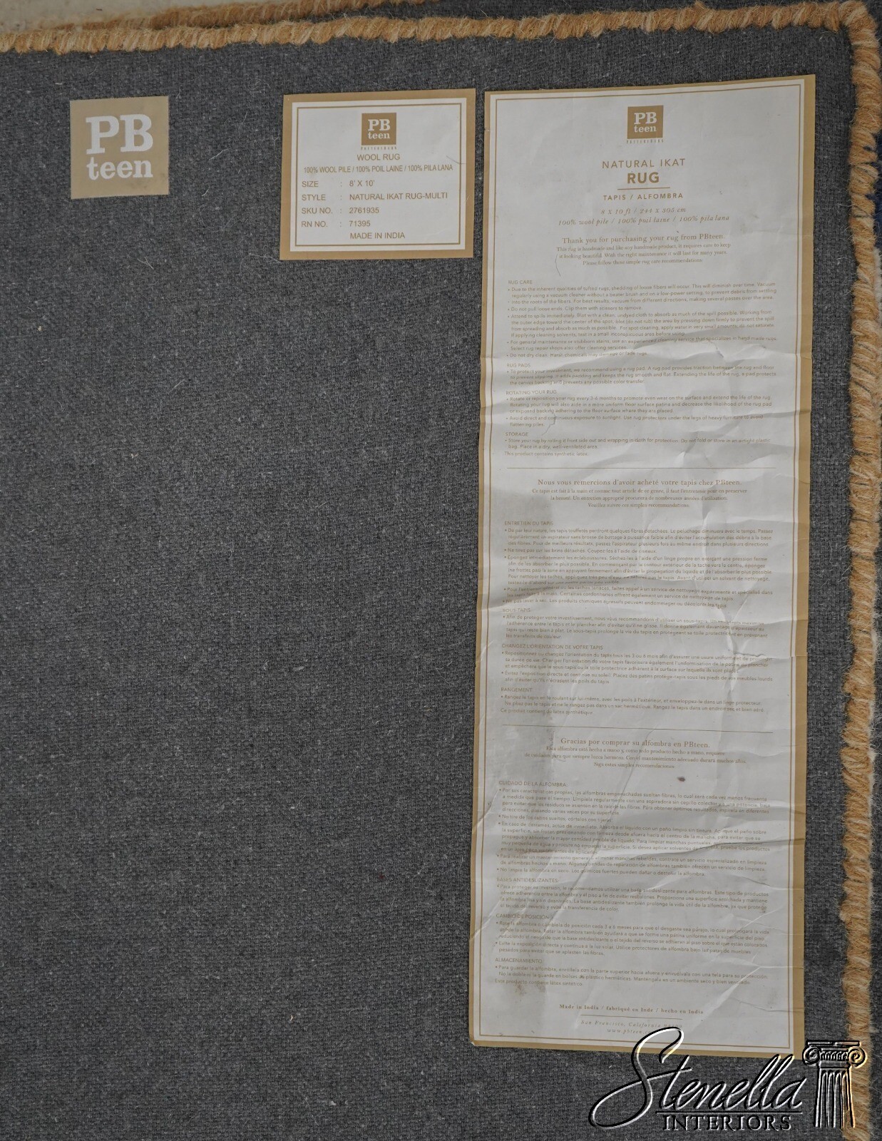 LF60581EC: PB TEEN 100% Wool 8×10 Modern Geometric Design Rug