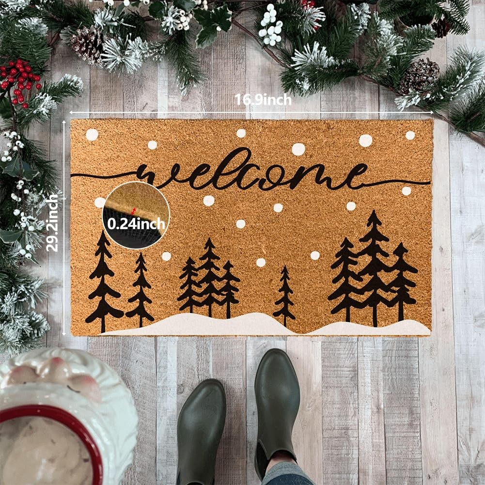 2 Pack Coir Doormat, 30×17 Inch Artificial Blank Door Mats for Crafting, Plai…