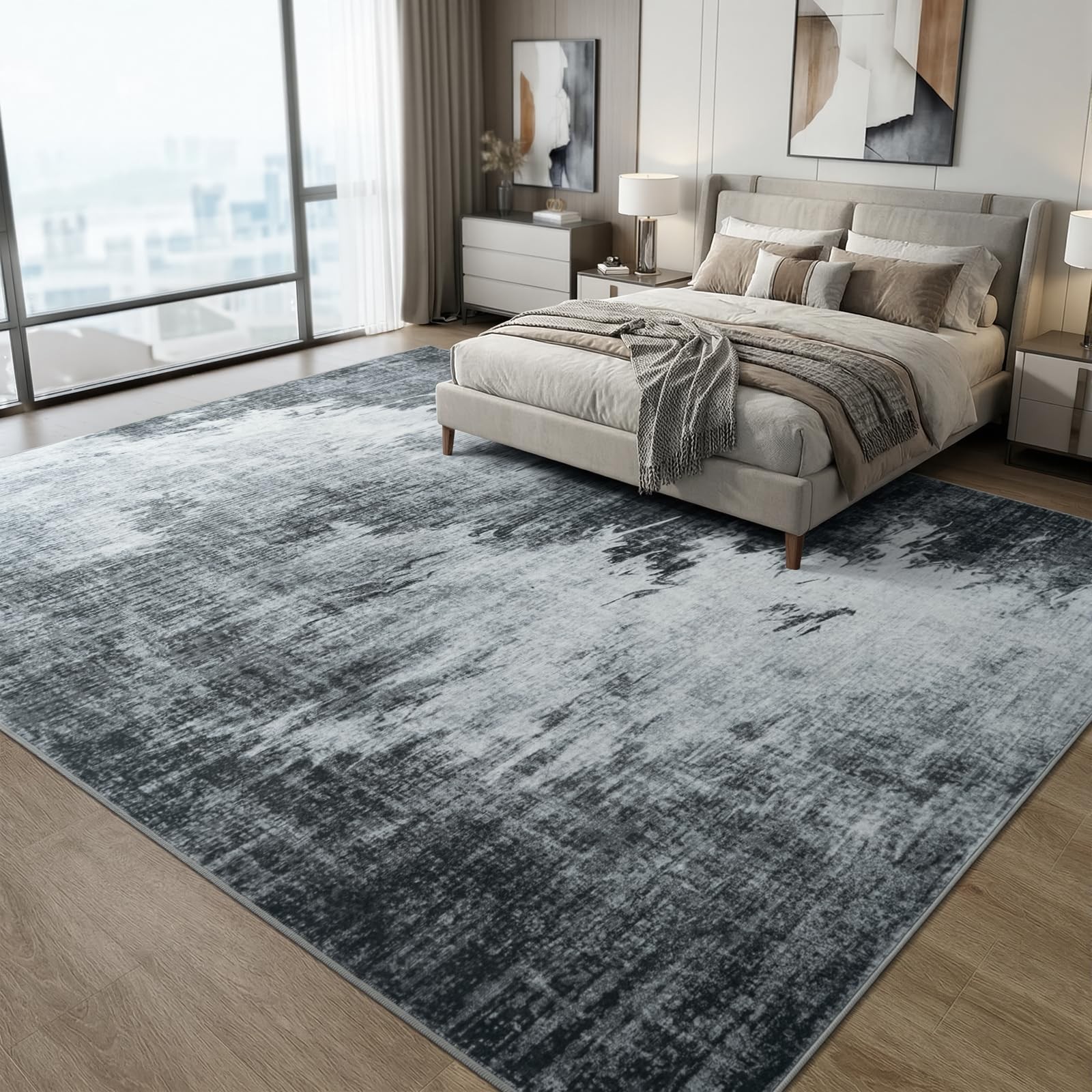 Washable 8×10 Area Rugs for Living Room, Large Modern Abstract Soft Low Pile …