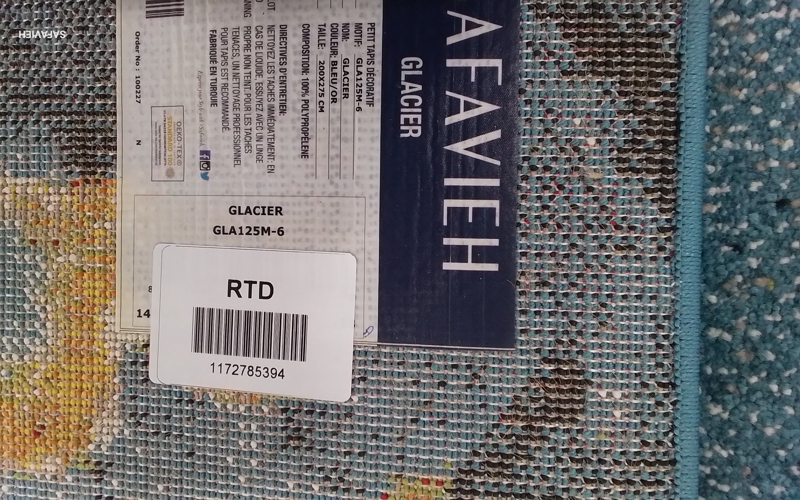 BLUE / GOLD 6′-7″ x 9′-0″ Flaw in Rug, Reduced Price 1172785394 GLA125M-6