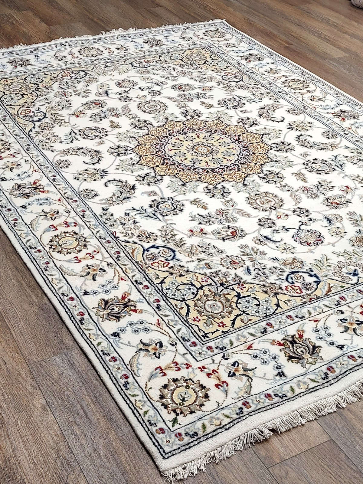 Turkish Silk&Wool Hand Made Bohemian Royal Classic Design, Turkish Rug 5.5×8 Ft