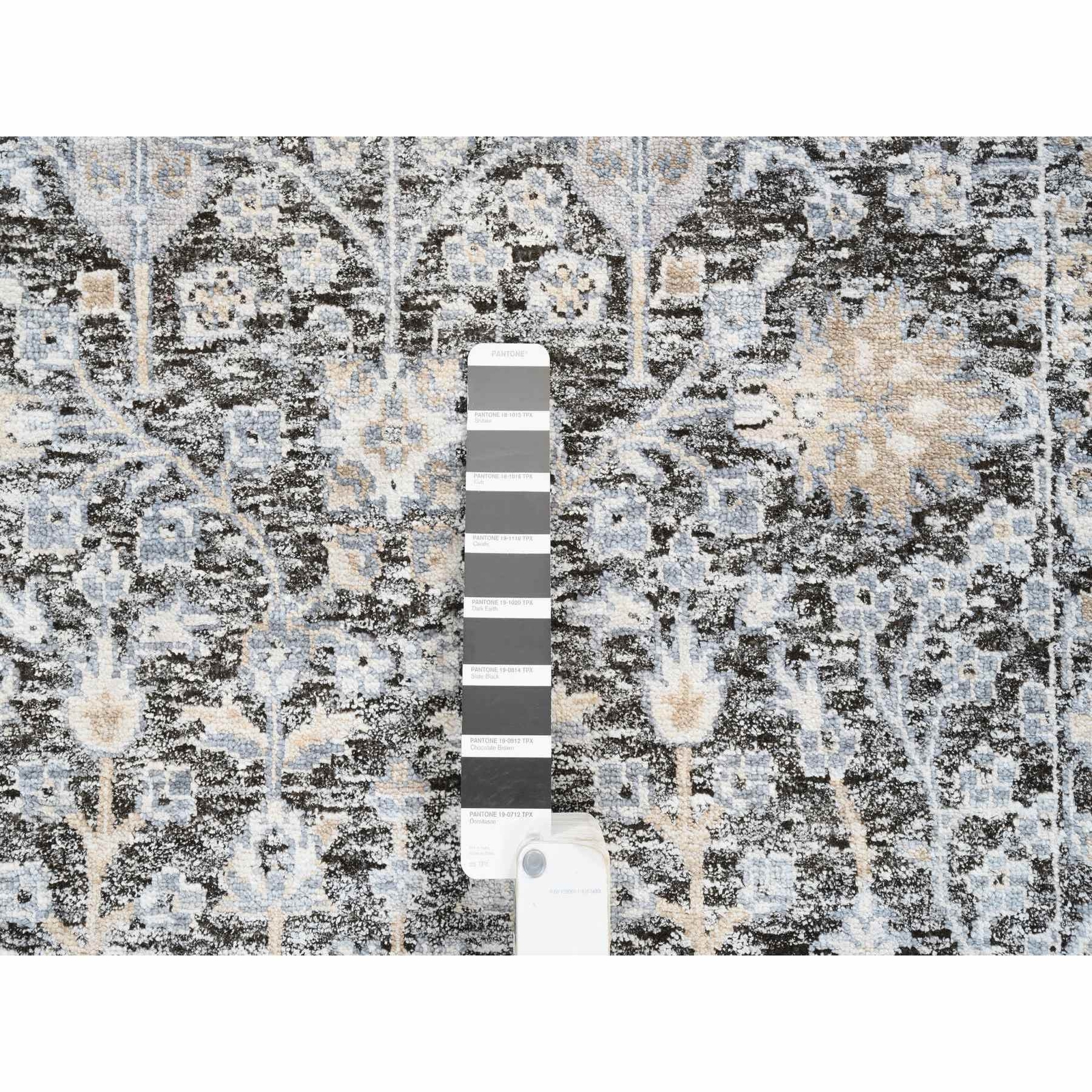 2’7″x8’3″ Silver, Willow and Cypress, Silk/Wool Hand Knotted, Runner Rug R64422