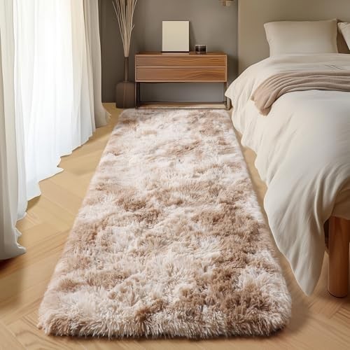 Runner Rugs for Bedroom Living Room, Tie-Dyed Beige 2×6 Bedside Hallway
