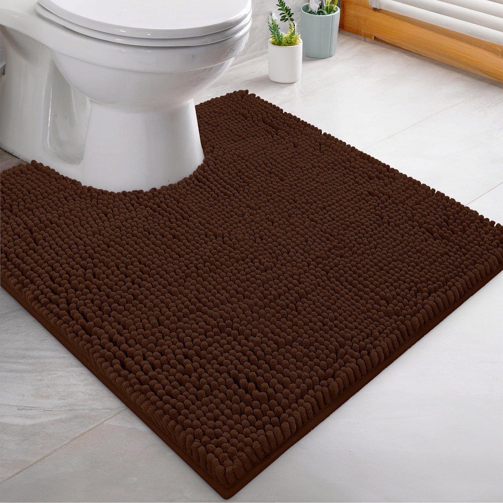 LuxUrux 4 Piece Brown Rug Set
