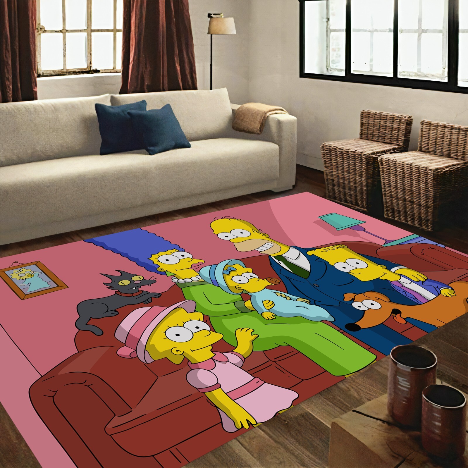 Cartoon rug, movie rug, game room rug, arcade room rug, arcade rug, gamer decor