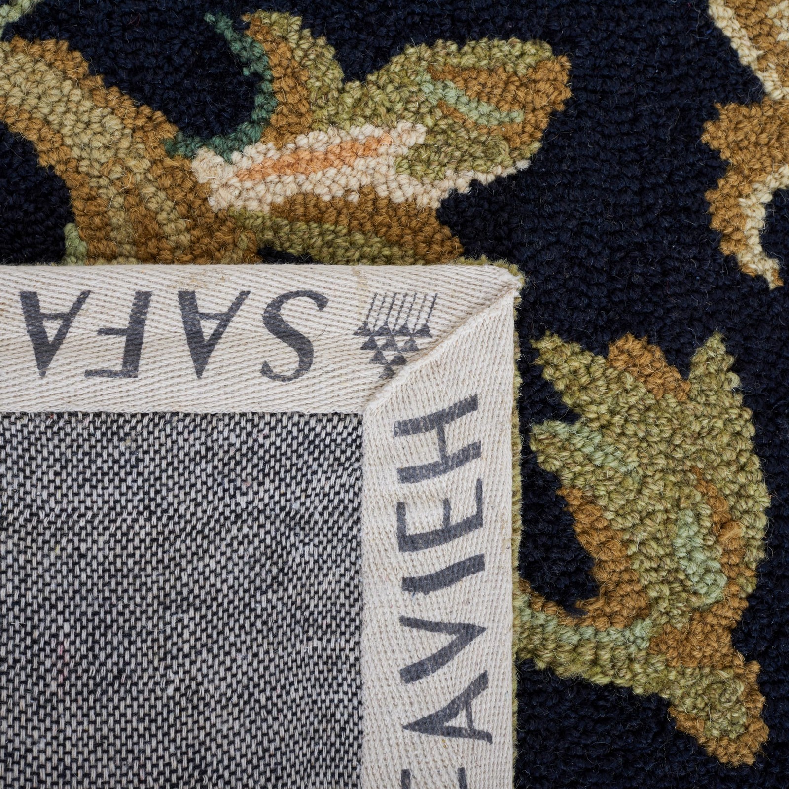 Chelsea Collection Runner Rug – 2’6″ x 6′, Black, Hand-Hooked French Country …