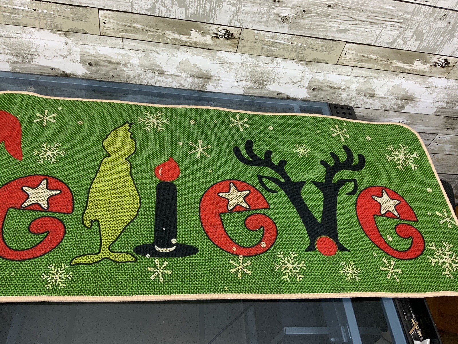 Believe Grinch Holiday Christmas Indoor Rug 17’x48″ Non-slip Padded