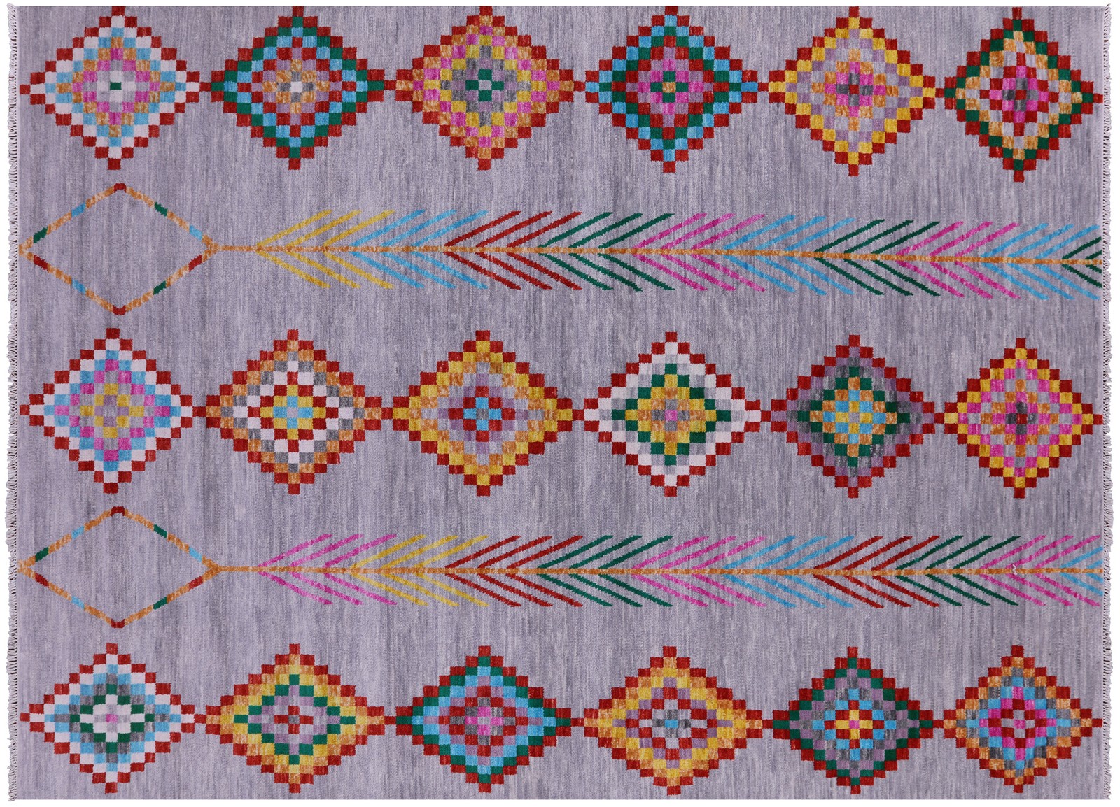 Moroccan Hand Knotted Wool Rug 8′ 10″ X 11′ 11″ – Q21438