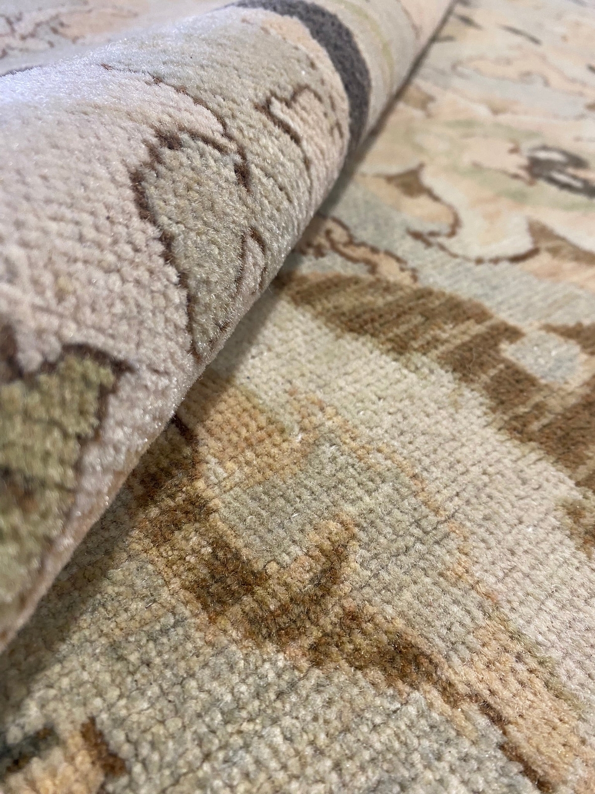 10′ x 14′ Light Mint Green Handmade Chobi Peshawar Handmade Rug # F-6525