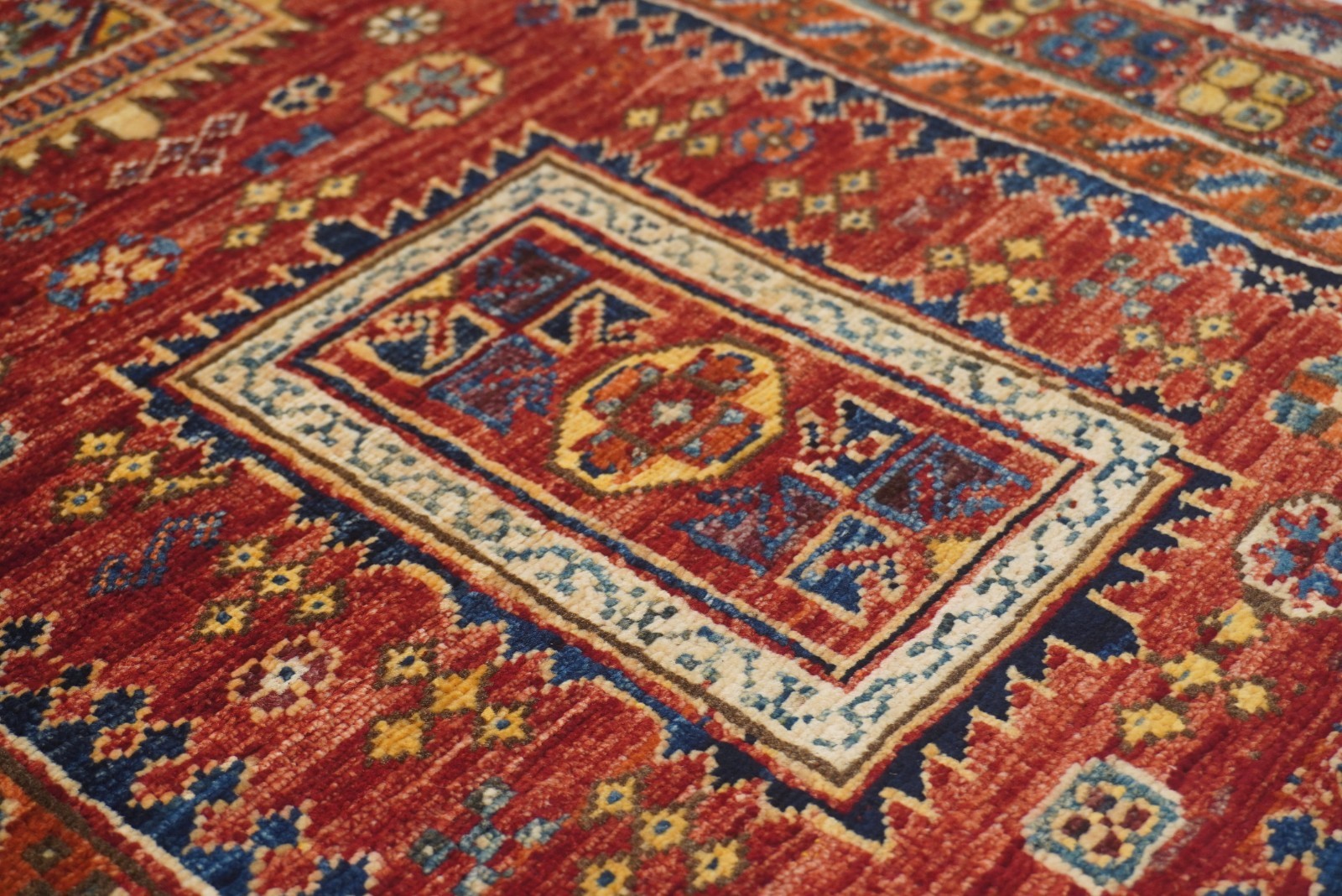 2×4 ft Red Afghan Hand Knotted Traditional Area Rug