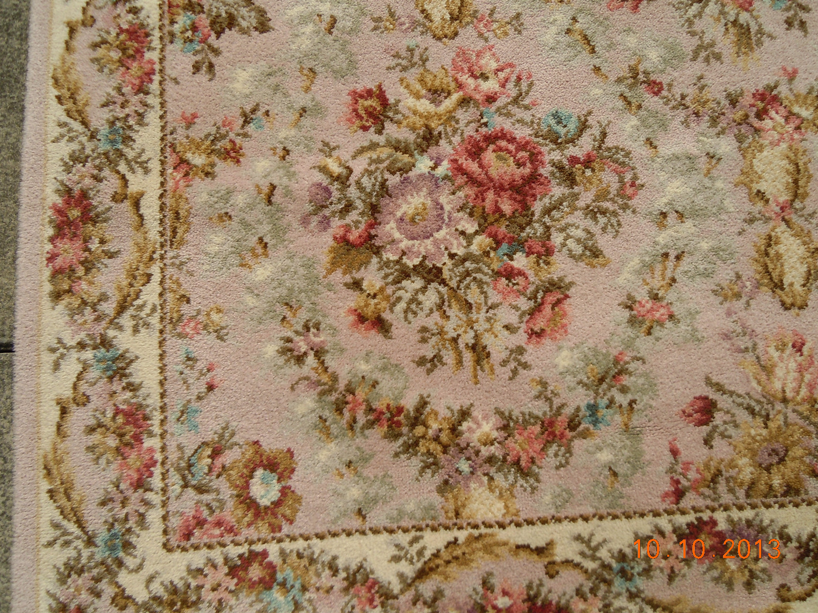 BEST VINTAGE ABC STARK FRENCH ROSE/FLORAL BOUQUETS,SWAGS &GARLAND WOOL RUG