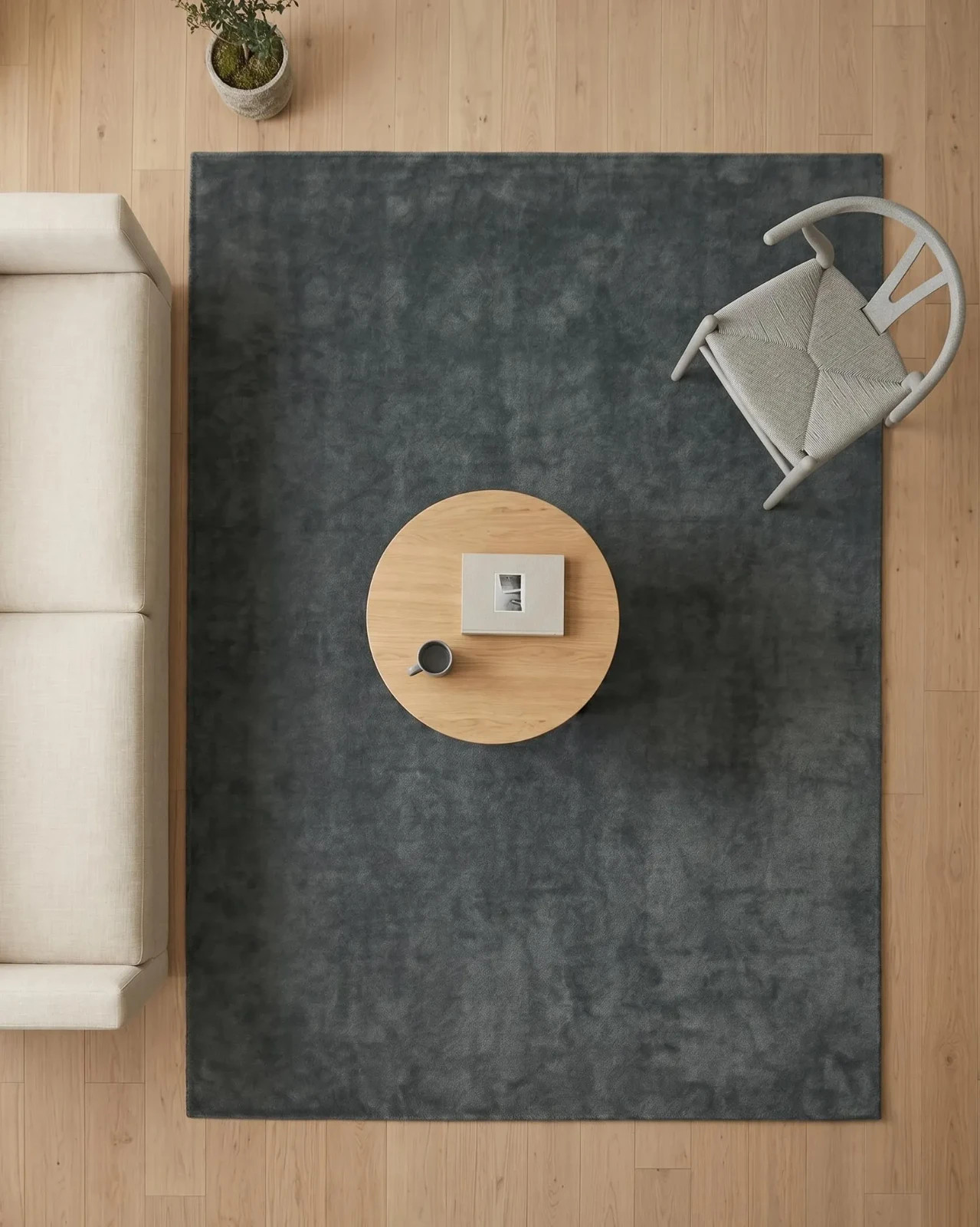 Hand Tufted Rug, Solid Slate Grey Handmade Wool Rug, Contemporary Carpets