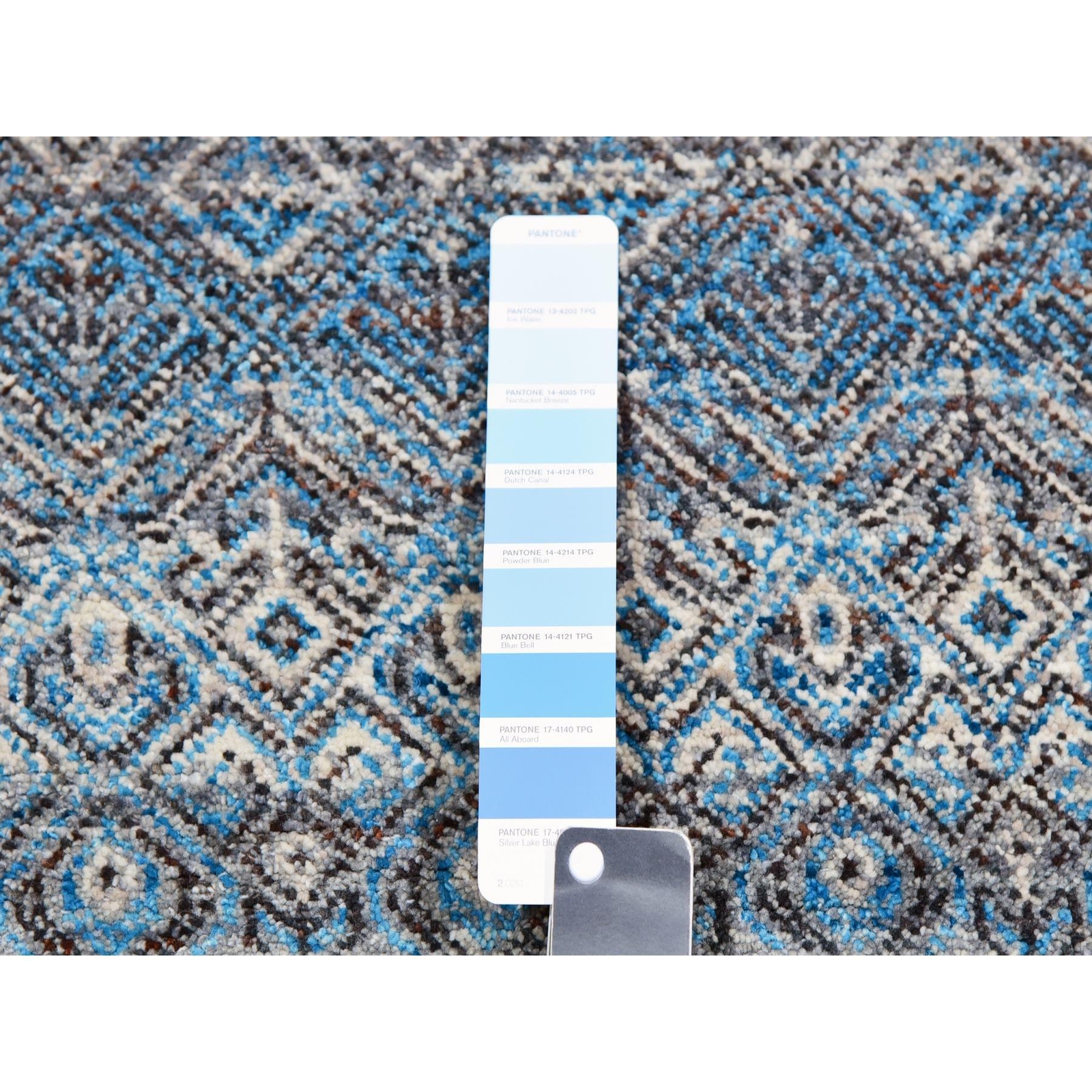 12’x12′ Blue 100% Wool Hand Knotted Kohinoor Herrita Design Square Rug R79768