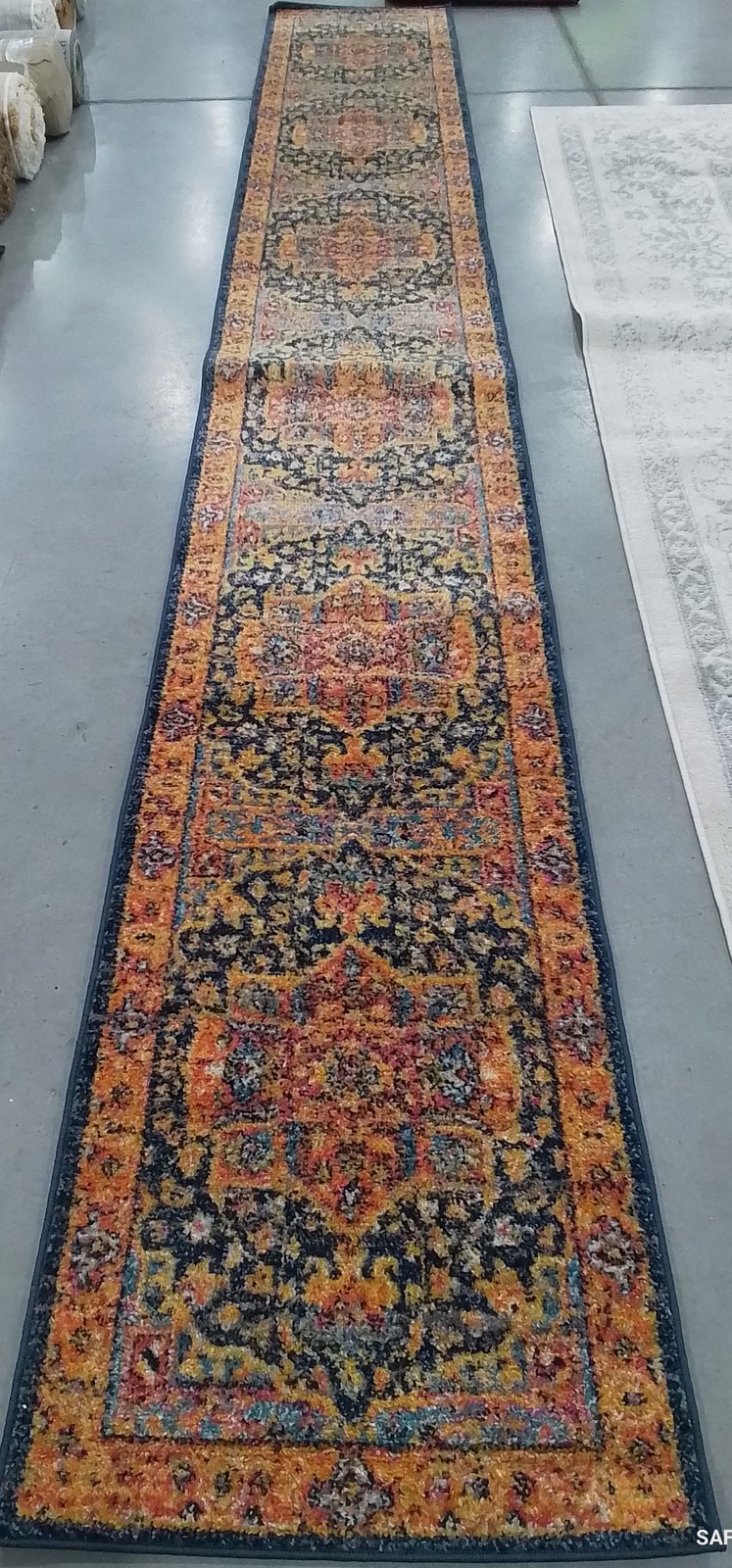 BLUE / ORANGE 2′-2″ x 15′-0″ Flaw in Rug, Reduced Price 1172794927 EVK275C-215