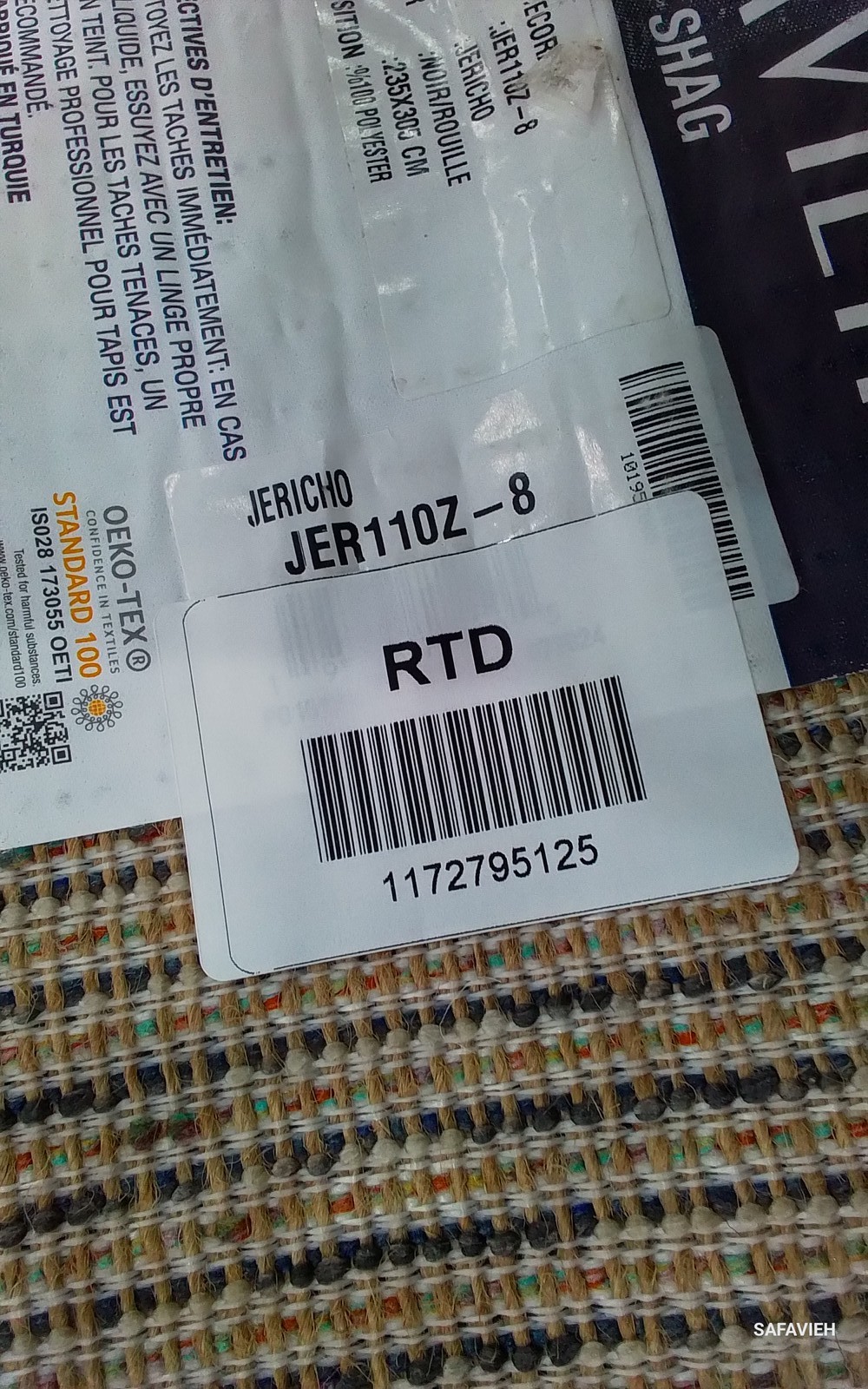 BLACK / RUST 8′-0″ x 10′-0″ Back Stain Rug, Reduced Price 1172795125 JER110Z-8