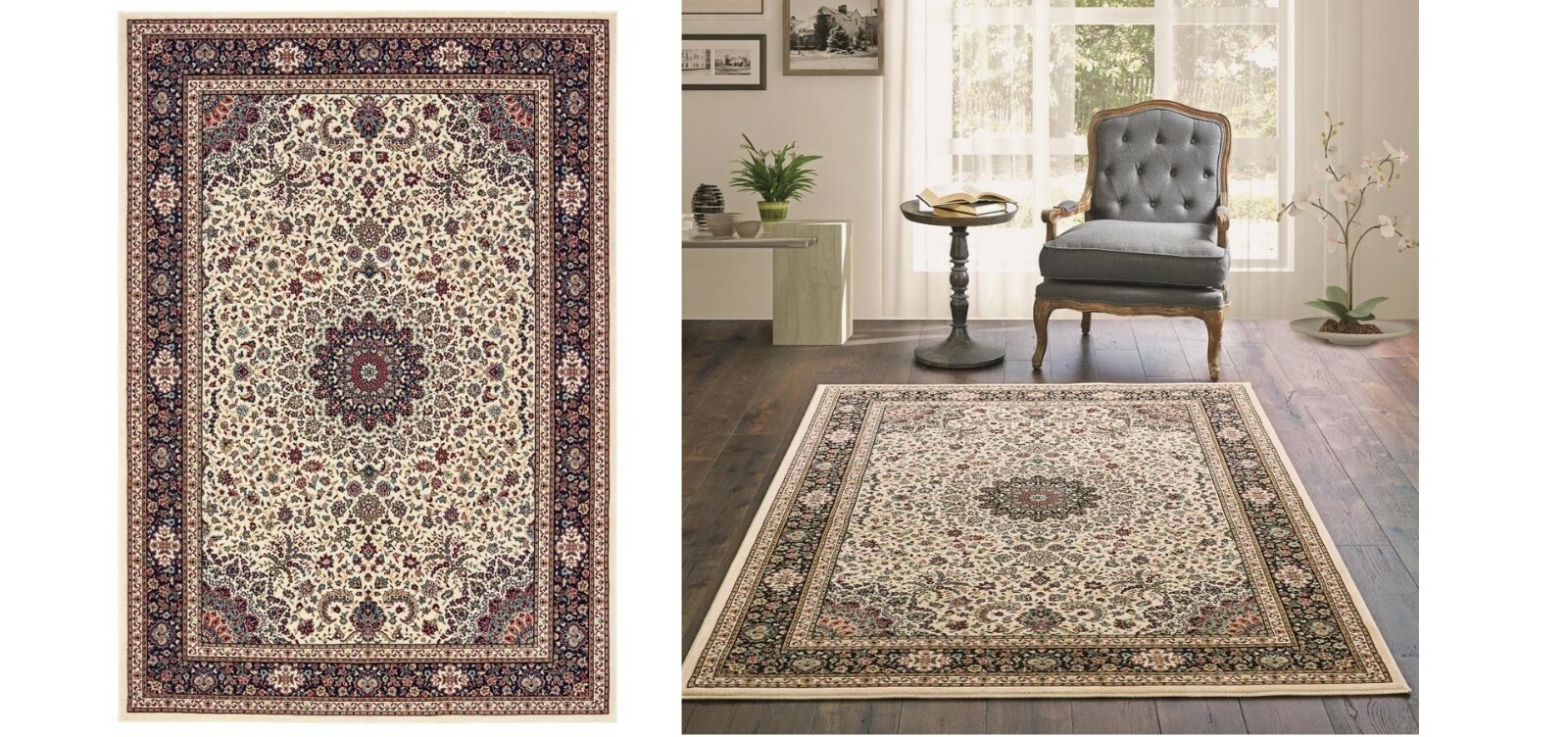 Style Selections Markle Ivory Rectangular Indoor Oriental Area Rug 5′ x 8′