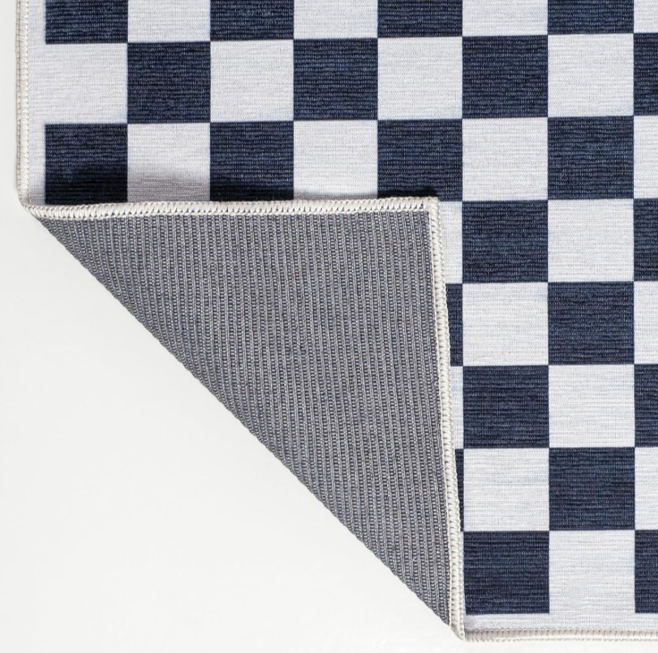 Jonathan Y Ainsley 2×8 Runner Rug Dark Blue White Checkered Washable Modern