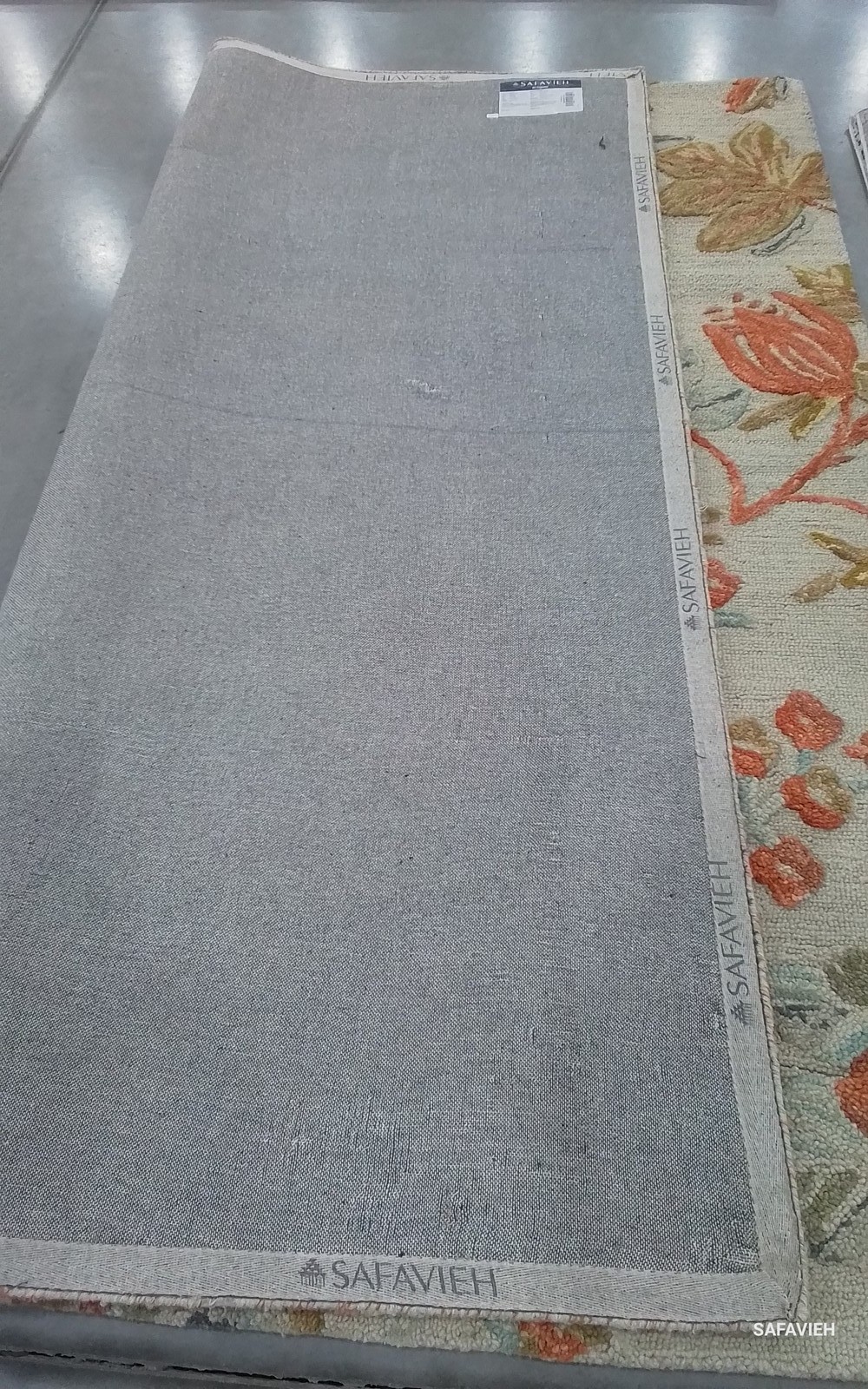 GREY / RED 8′-0″ x 8′-0″ Back Stain Rug, Reduced Price 1172798936 BLM458F-8SQ